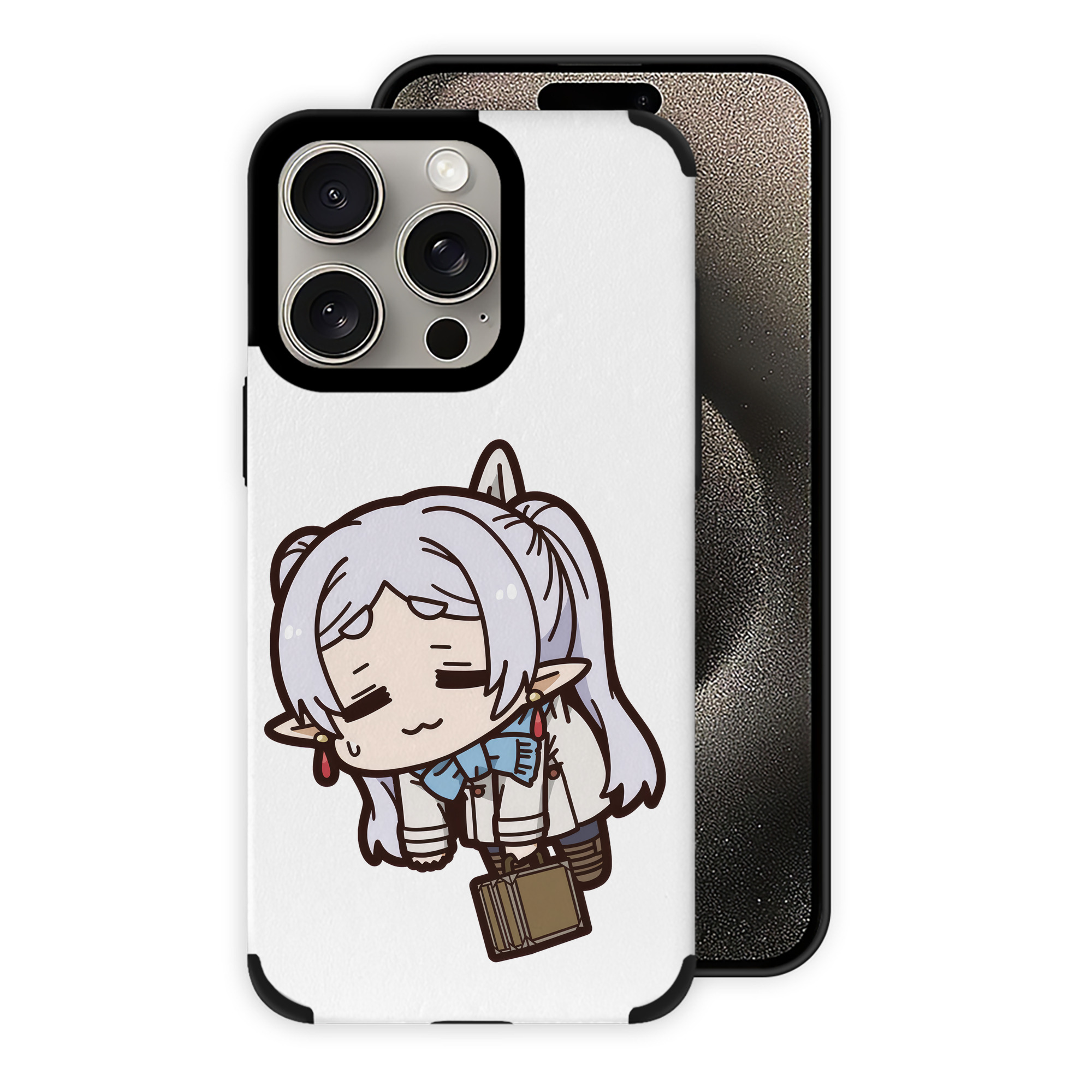 （画像用） 葬送のフリーレン Frieren 【iPhone15ProMax対応】 PUレザー スマホケース 耐衝撃＆黄変防止