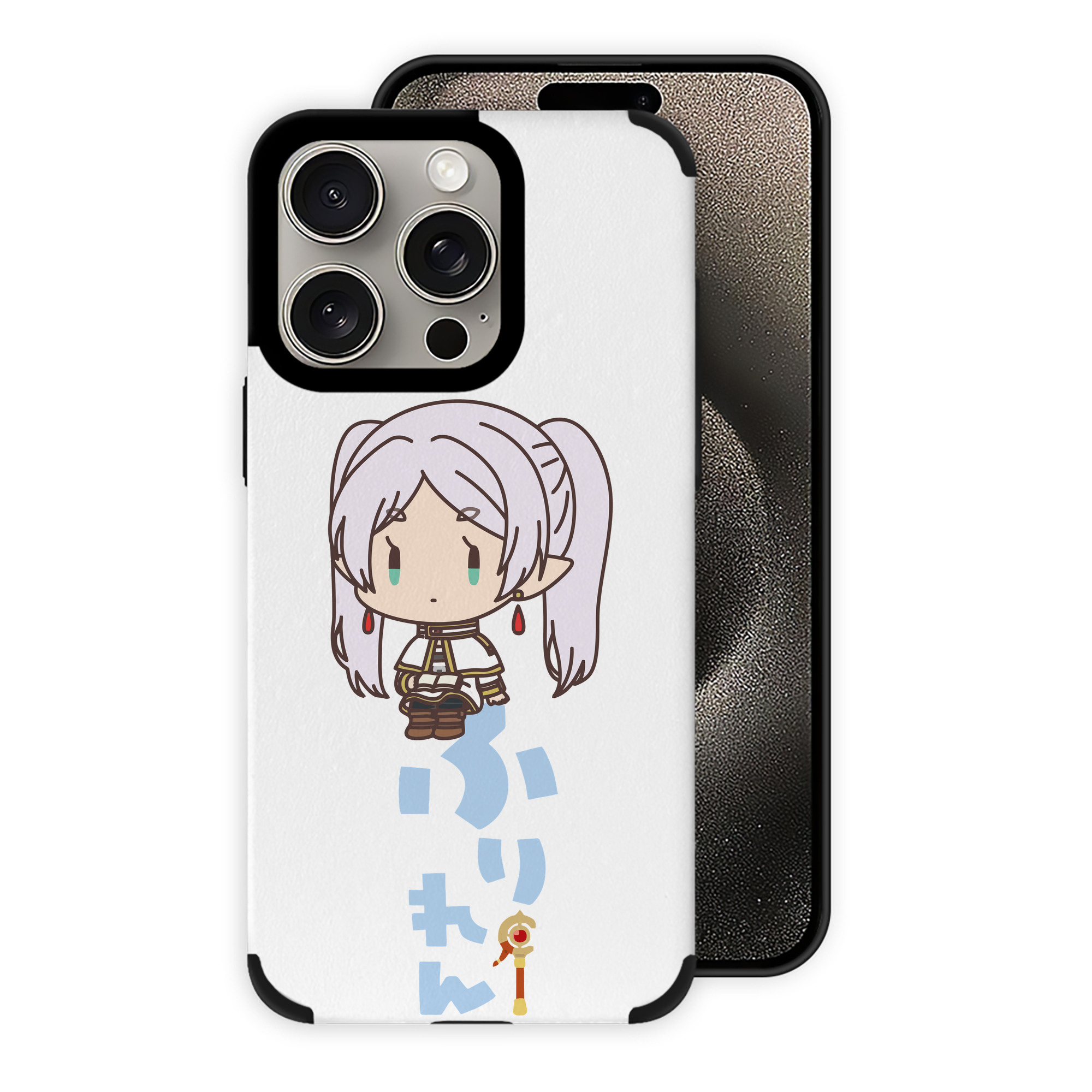 （画像用） 葬送のフリーレン Frieren 【iPhone15ProMax対応】 PUレザー スマホケース 耐衝撃＆黄変防止