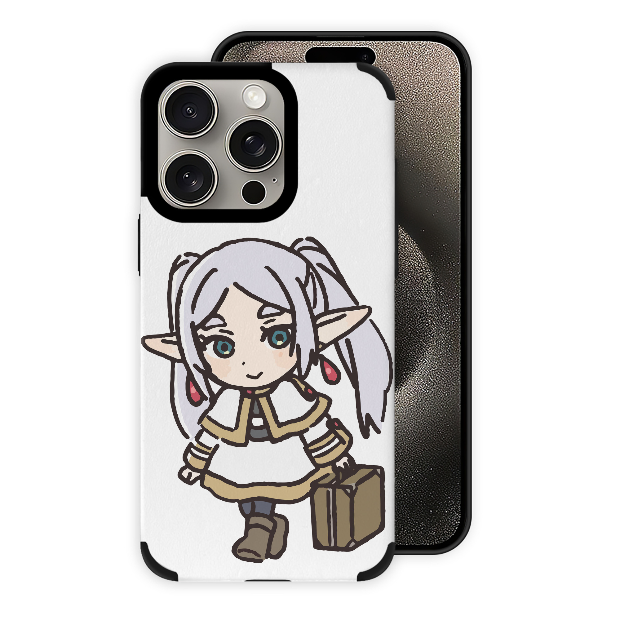 （画像用） 葬送のフリーレン Frieren 【iPhone15ProMax対応】 PUレザー スマホケース 耐衝撃＆黄変防止