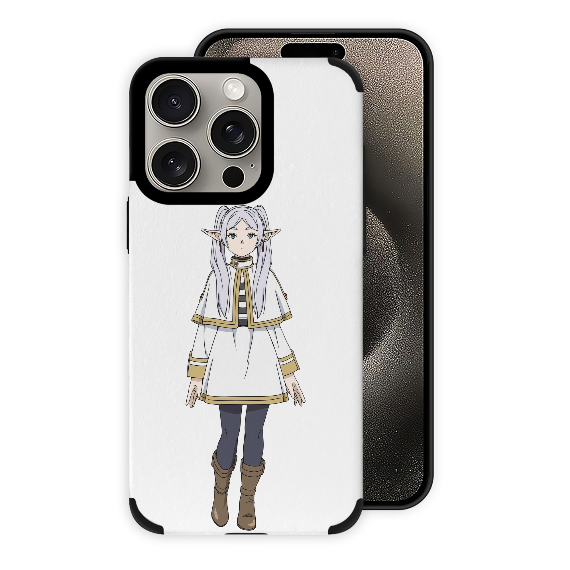 （画像用） 葬送のフリーレン Frieren 【iPhone15ProMax対応】 PUレザー スマホケース 耐衝撃＆黄変防止