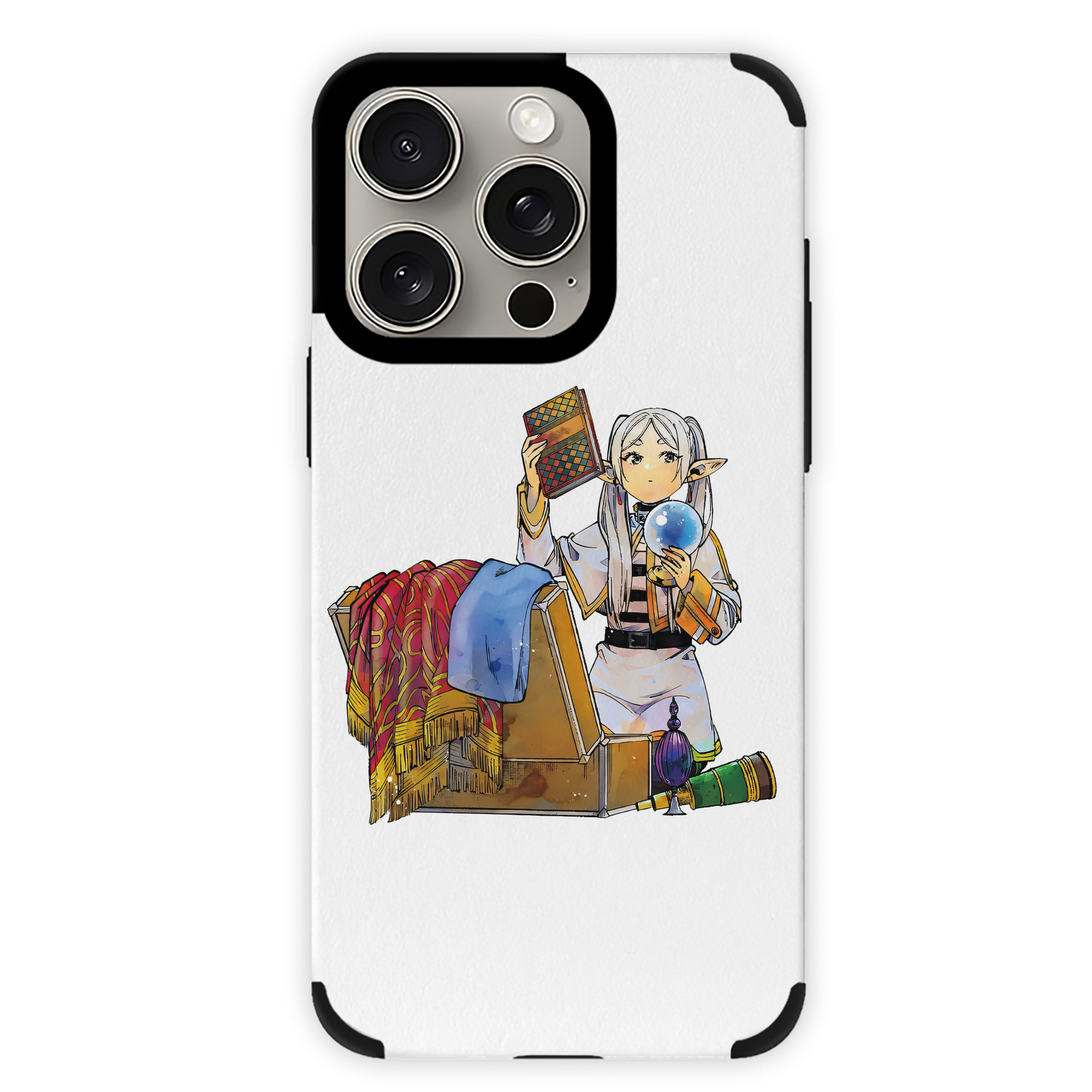 （画像用） 葬送のフリーレン Frieren 【iPhone15ProMax対応】 PUレザー スマホケース 耐衝撃＆黄変防止