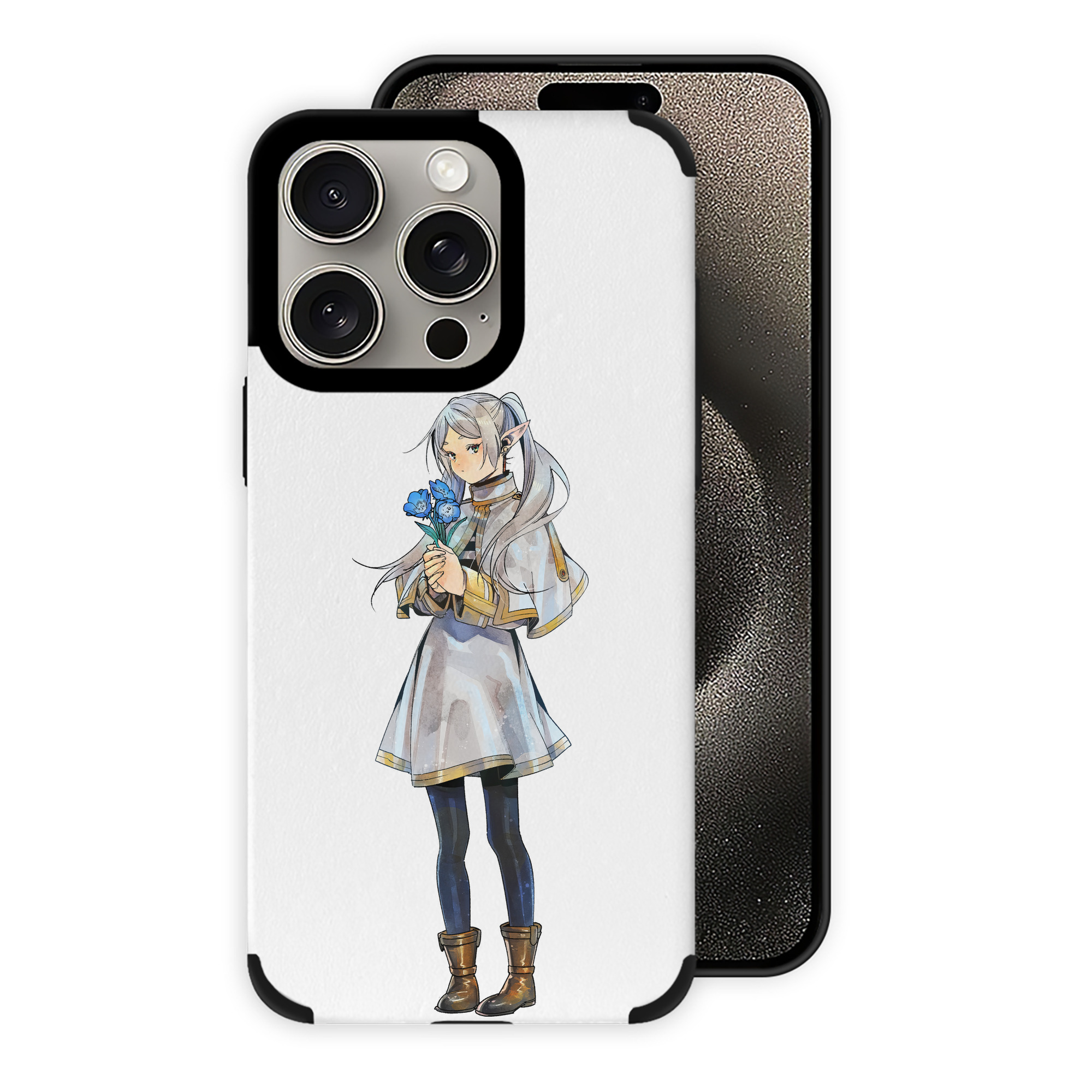 （画像用） 葬送のフリーレン Frieren 【iPhone15ProMax対応】 PUレザー スマホケース 耐衝撃＆黄変防止