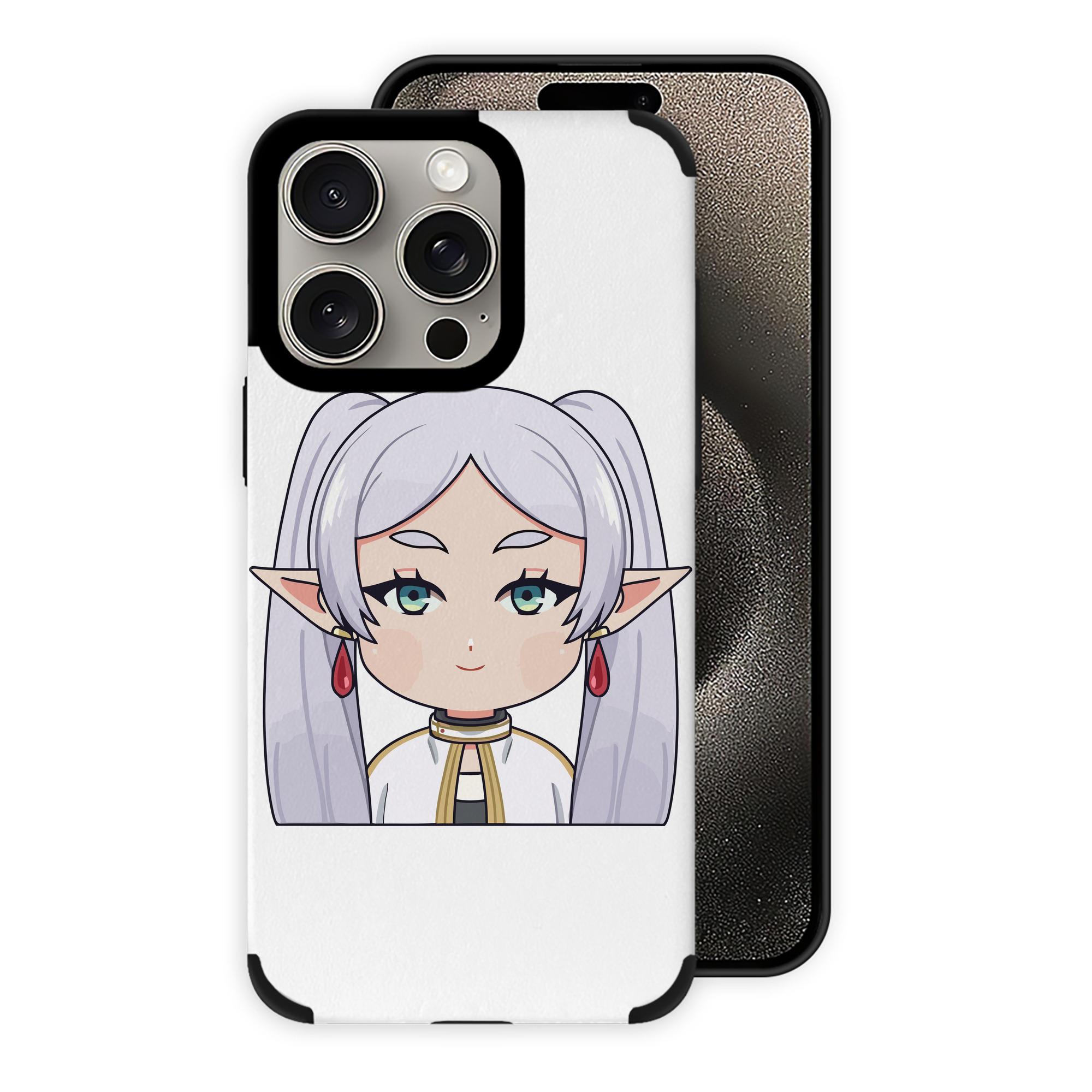 （画像用） 葬送のフリーレン Frieren 【iPhone15ProMax対応】 PUレザー スマホケース 耐衝撃＆黄変防止