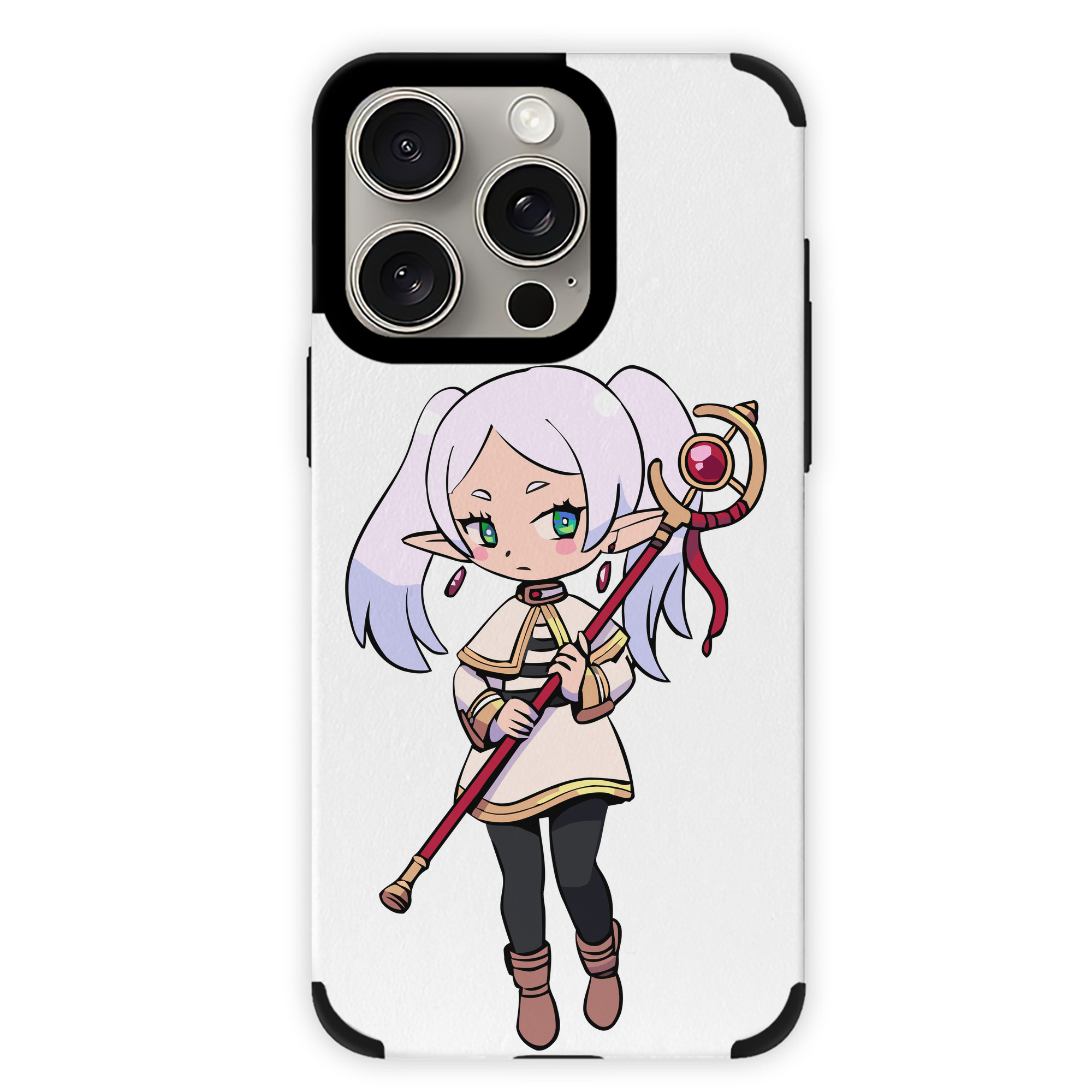 （画像用） 葬送のフリーレン Frieren 【iPhone15ProMax対応】 PUレザー スマホケース 耐衝撃＆黄変防止