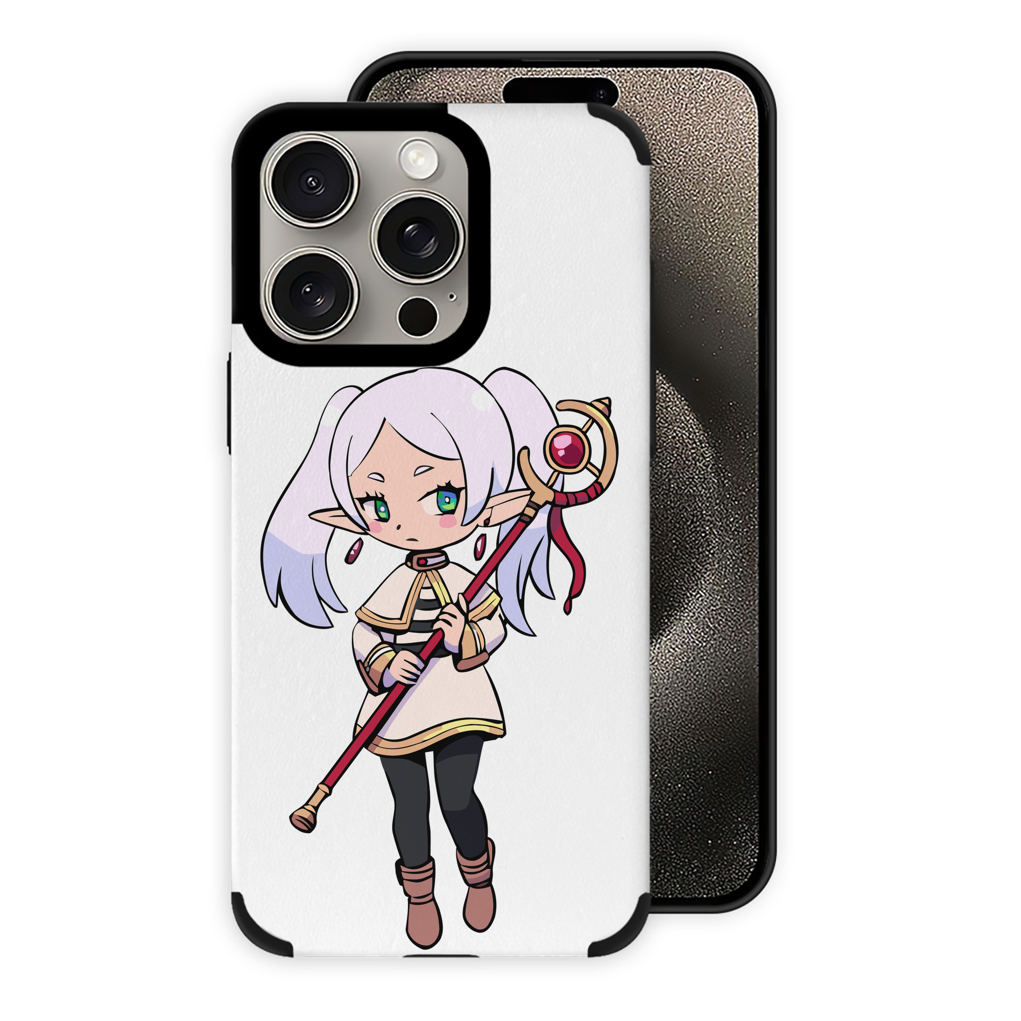 （画像用） 葬送のフリーレン Frieren 【iPhone15ProMax対応】 PUレザー スマホケース 耐衝撃＆黄変防止