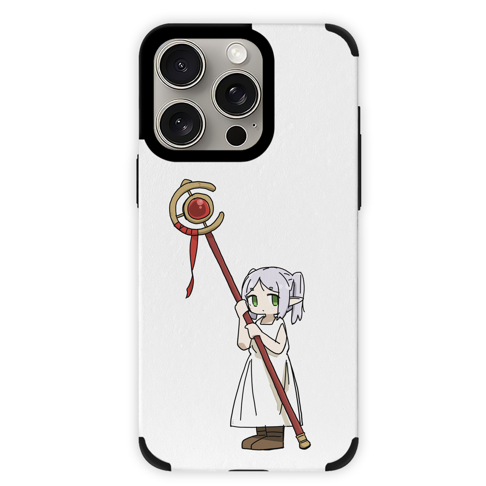 （画像用） 葬送のフリーレン Frieren 【iPhone15ProMax対応】 PUレザー スマホケース 耐衝撃＆黄変防止