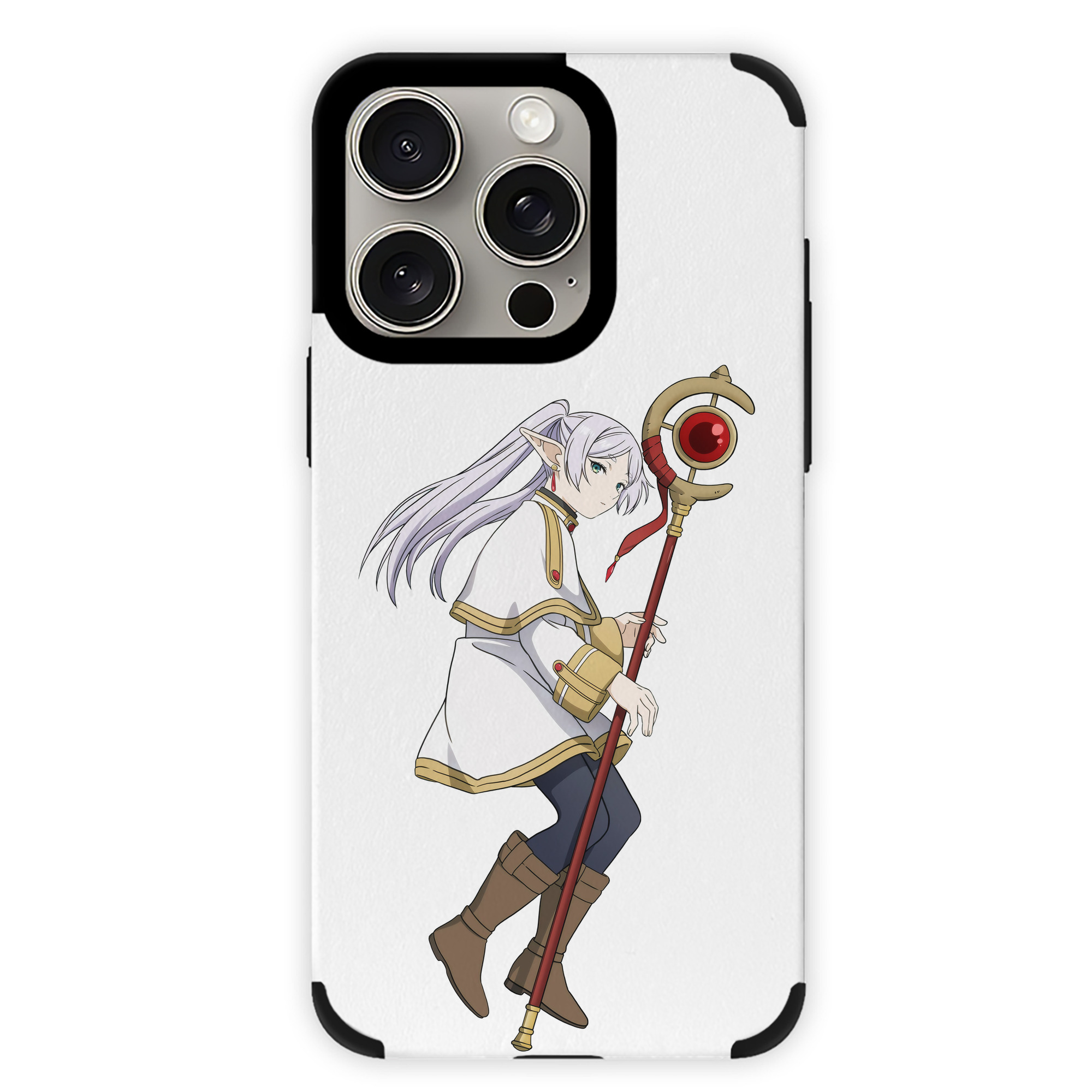 （画像用） 葬送のフリーレン Frieren 【iPhone15ProMax対応】 PUレザー スマホケース 耐衝撃＆黄変防止