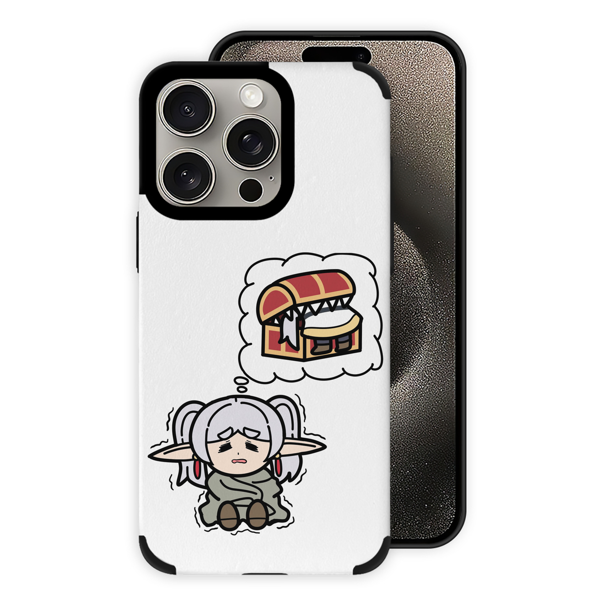（画像用） 葬送のフリーレン Frieren 【iPhone15ProMax対応】 PUレザー スマホケース 耐衝撃＆黄変防止