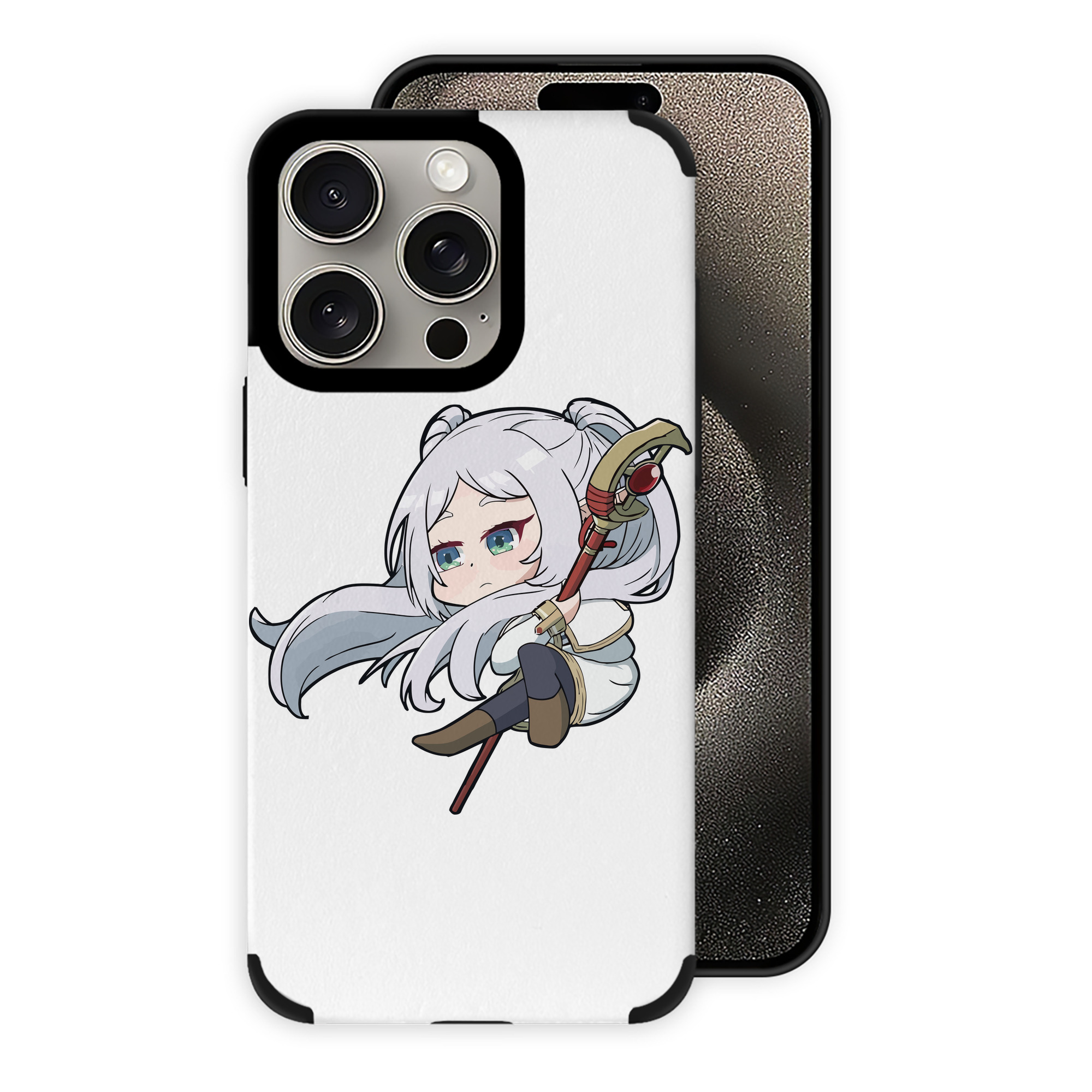 （画像用） 葬送のフリーレン Frieren 【iPhone15ProMax対応】 PUレザー スマホケース 耐衝撃＆黄変防止