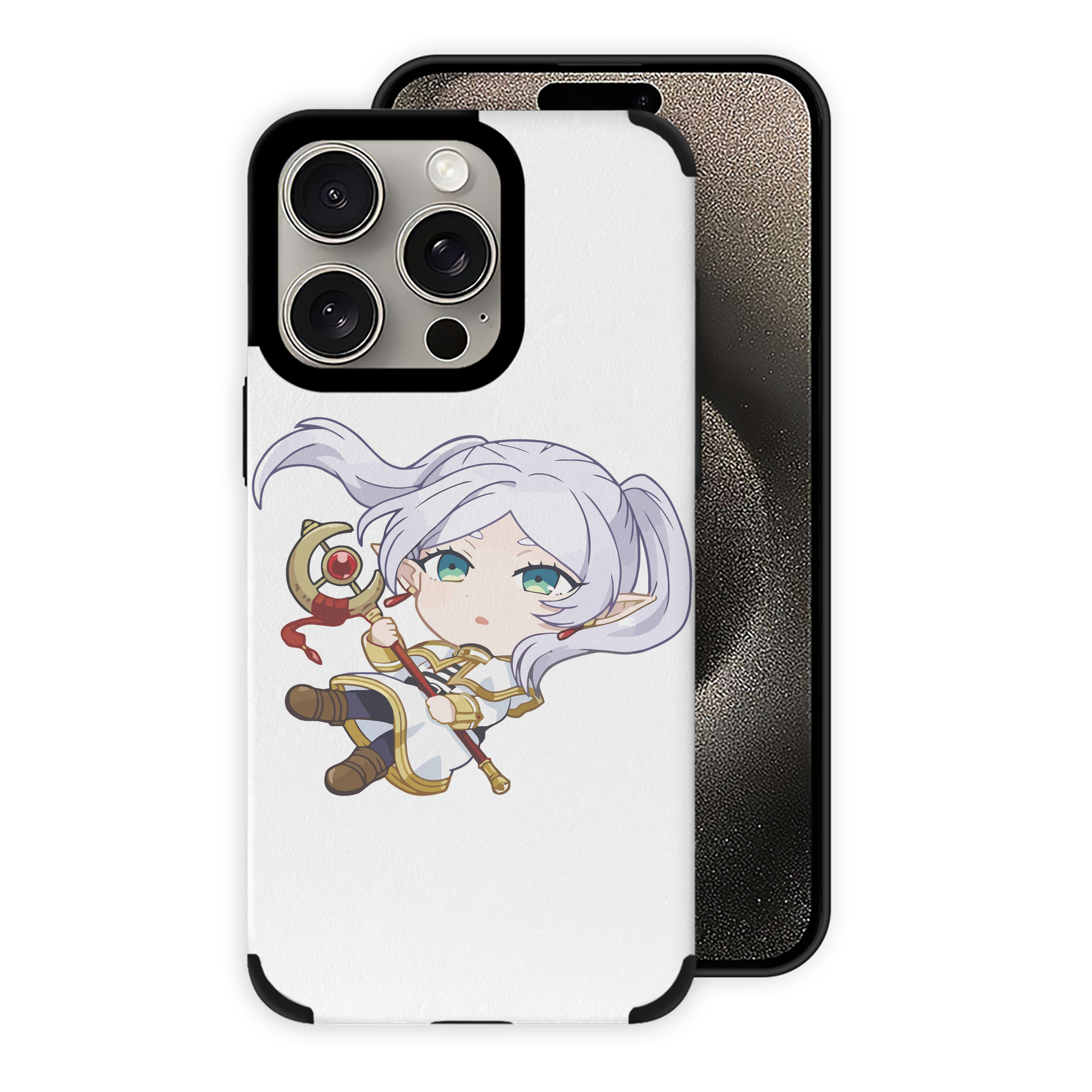（画像用） 葬送のフリーレン Frieren 【iPhone15ProMax対応】 PUレザー スマホケース 耐衝撃＆黄変防止