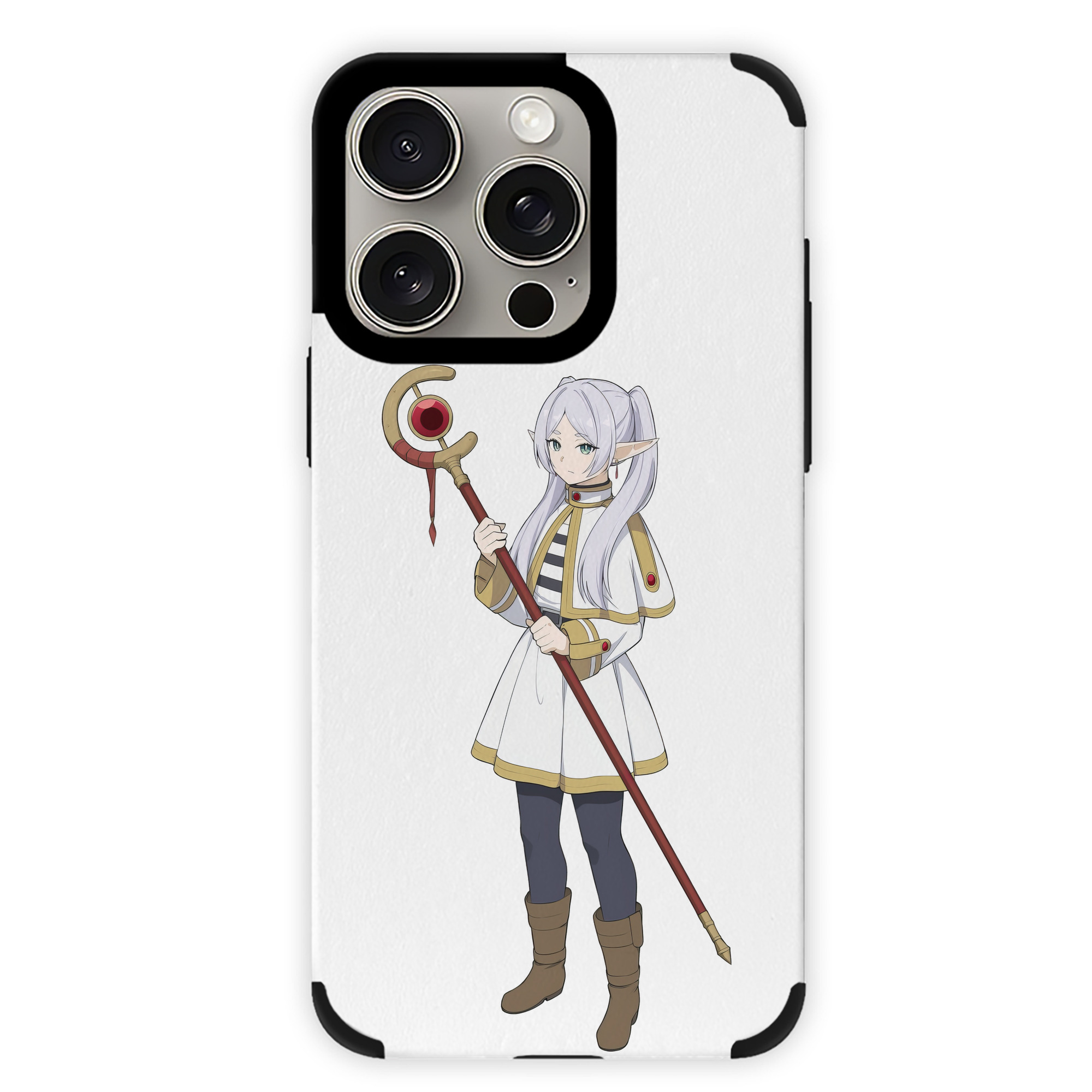 （画像用） 葬送のフリーレン Frieren 【iPhone15ProMax対応】 PUレザー スマホケース 耐衝撃＆黄変防止