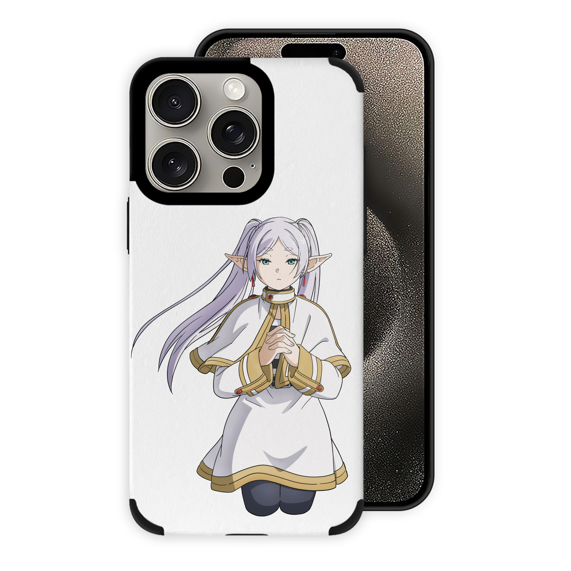 （画像用） 葬送のフリーレン Frieren 【iPhone15ProMax対応】 PUレザー スマホケース 耐衝撃＆黄変防止