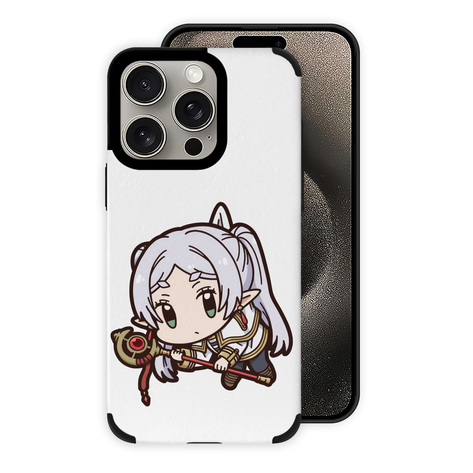 （画像用） 葬送のフリーレン Frieren 【iPhone15ProMax対応】 PUレザー スマホケース 耐衝撃＆黄変防止