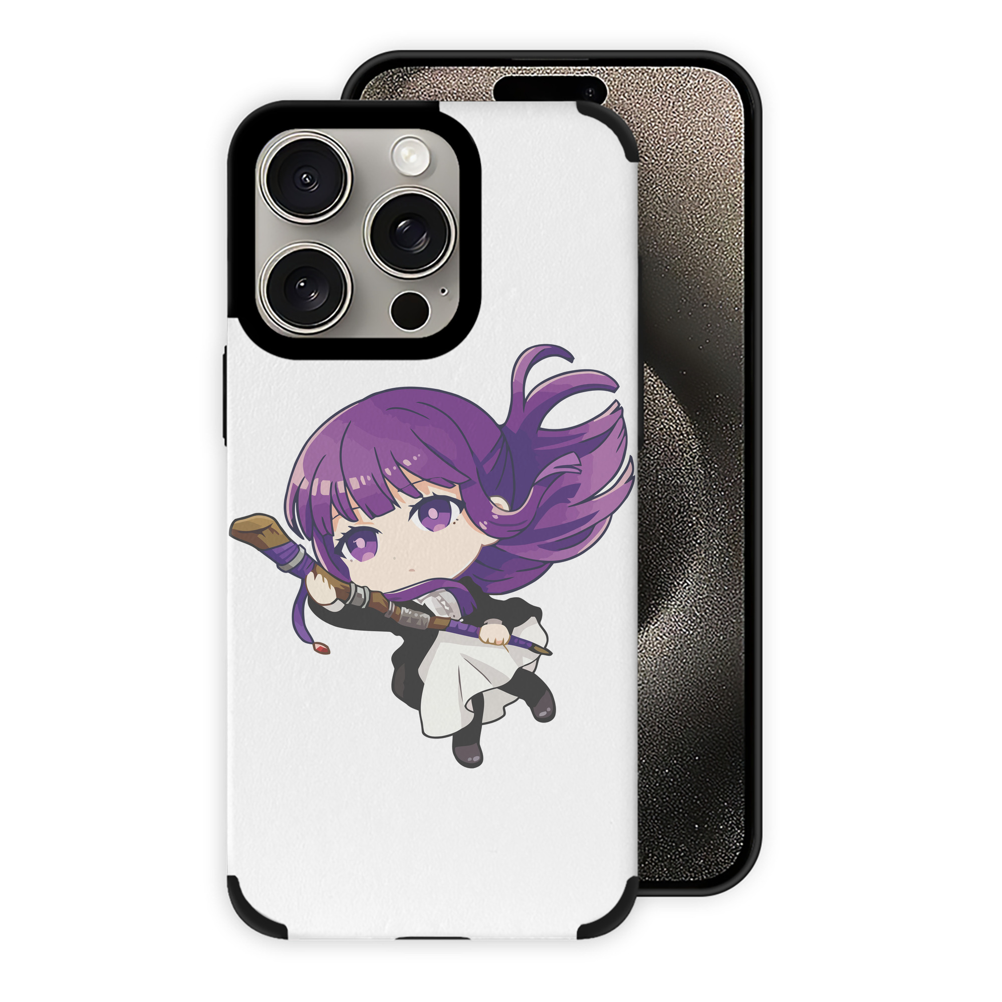 （画像用） 葬送のフリーレン Frieren 【iPhone15ProMax対応】 PUレザー スマホケース 耐衝撃＆黄変防止
