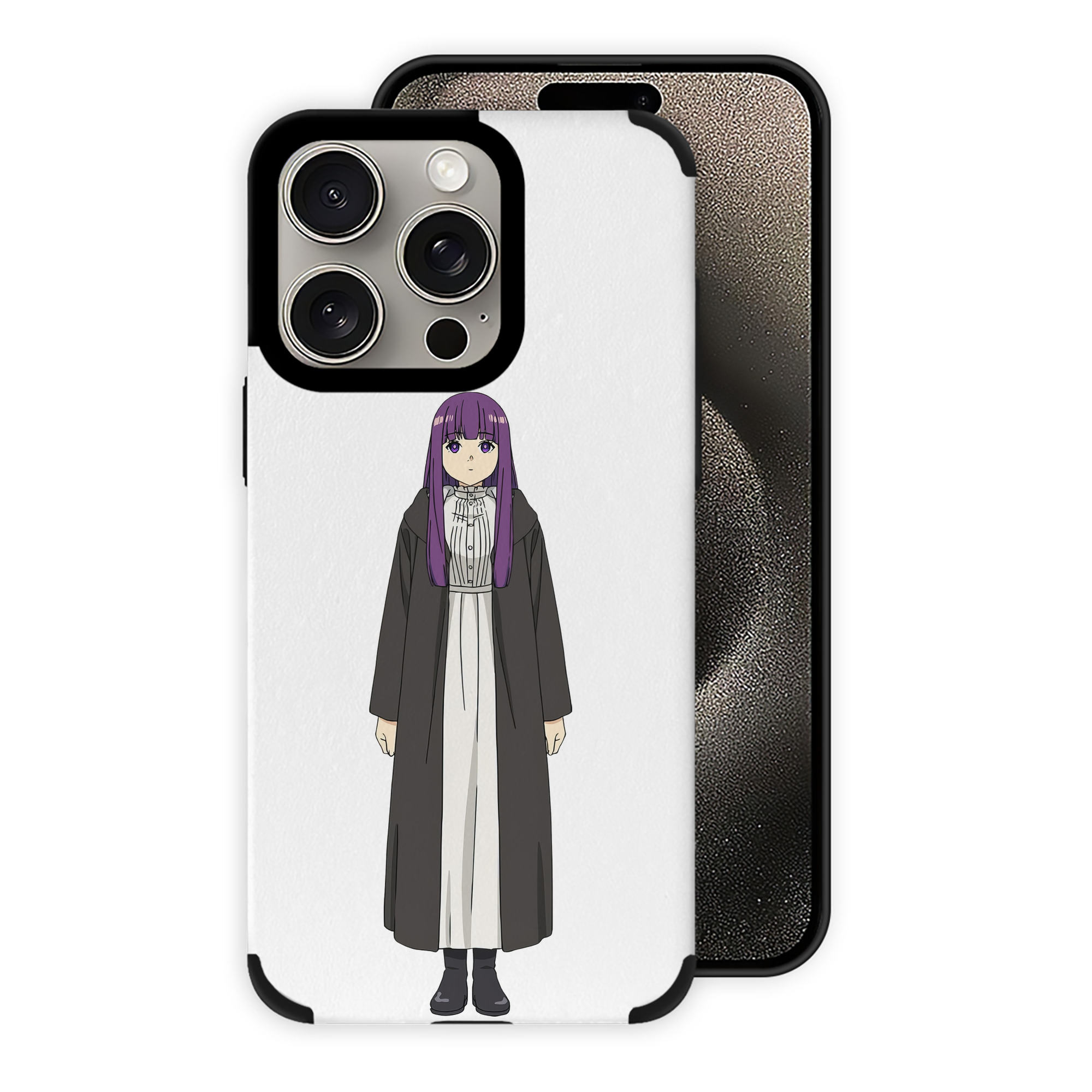 （画像用） 葬送のフリーレン Frieren 【iPhone15ProMax対応】 PUレザー スマホケース 耐衝撃＆黄変防止