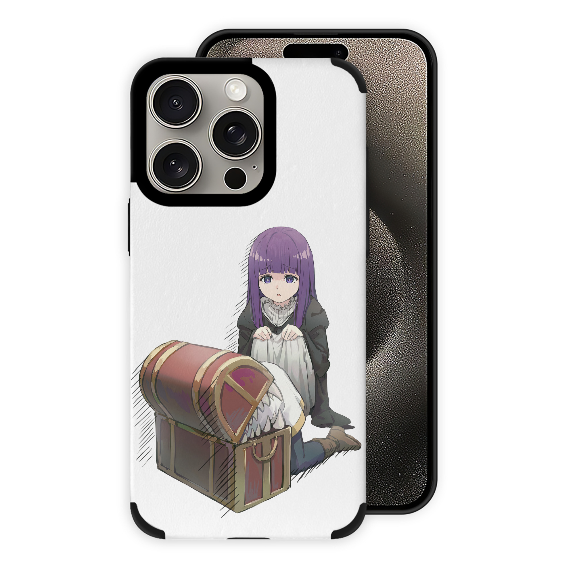 （画像用） 葬送のフリーレン Frieren 【iPhone15ProMax対応】 PUレザー スマホケース 耐衝撃＆黄変防止