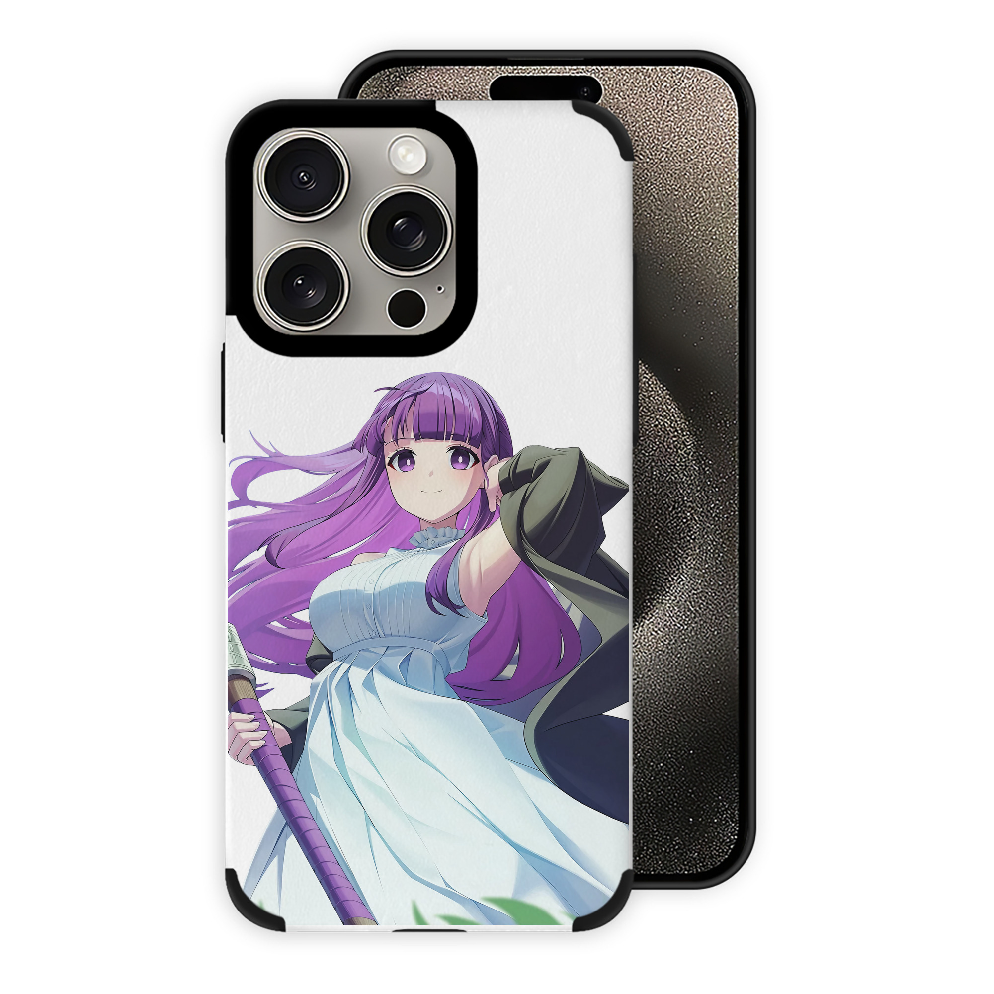 （画像用） 葬送のフリーレン Frieren 【iPhone15ProMax対応】 PUレザー スマホケース 耐衝撃＆黄変防止