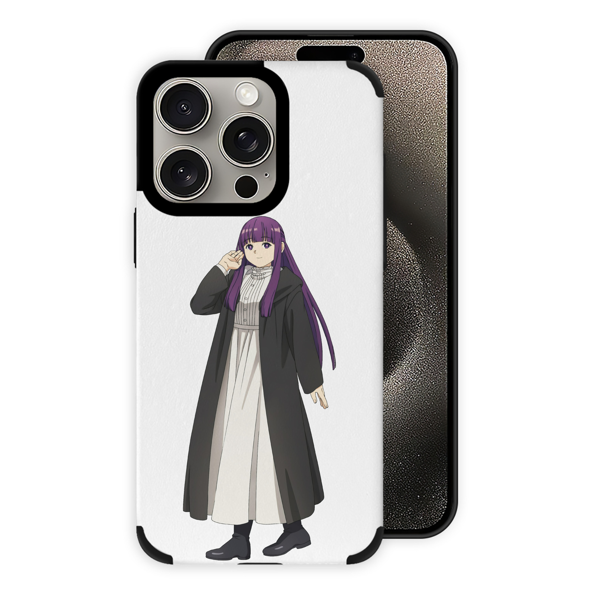（画像用） 葬送のフリーレン Frieren 【iPhone15ProMax対応】 PUレザー スマホケース 耐衝撃＆黄変防止
