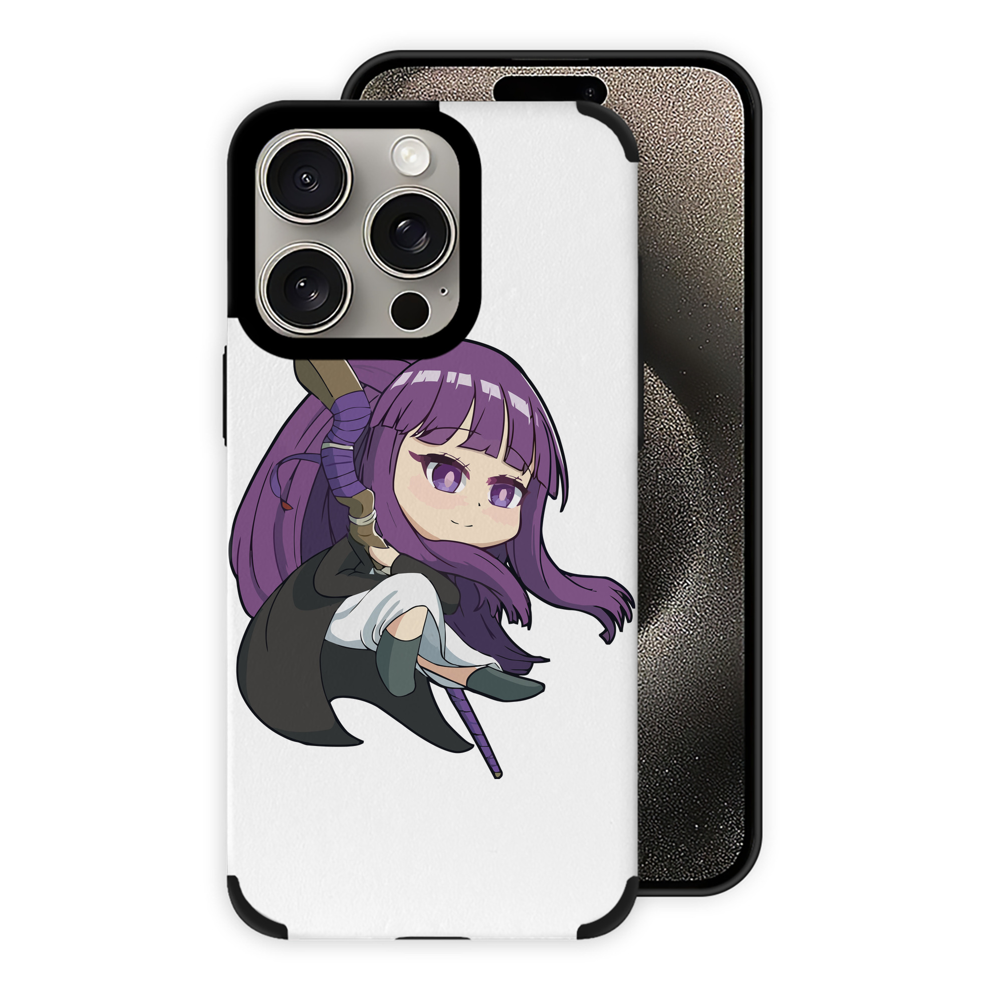 （画像用） 葬送のフリーレン Frieren 【iPhone15ProMax対応】 PUレザー スマホケース 耐衝撃＆黄変防止