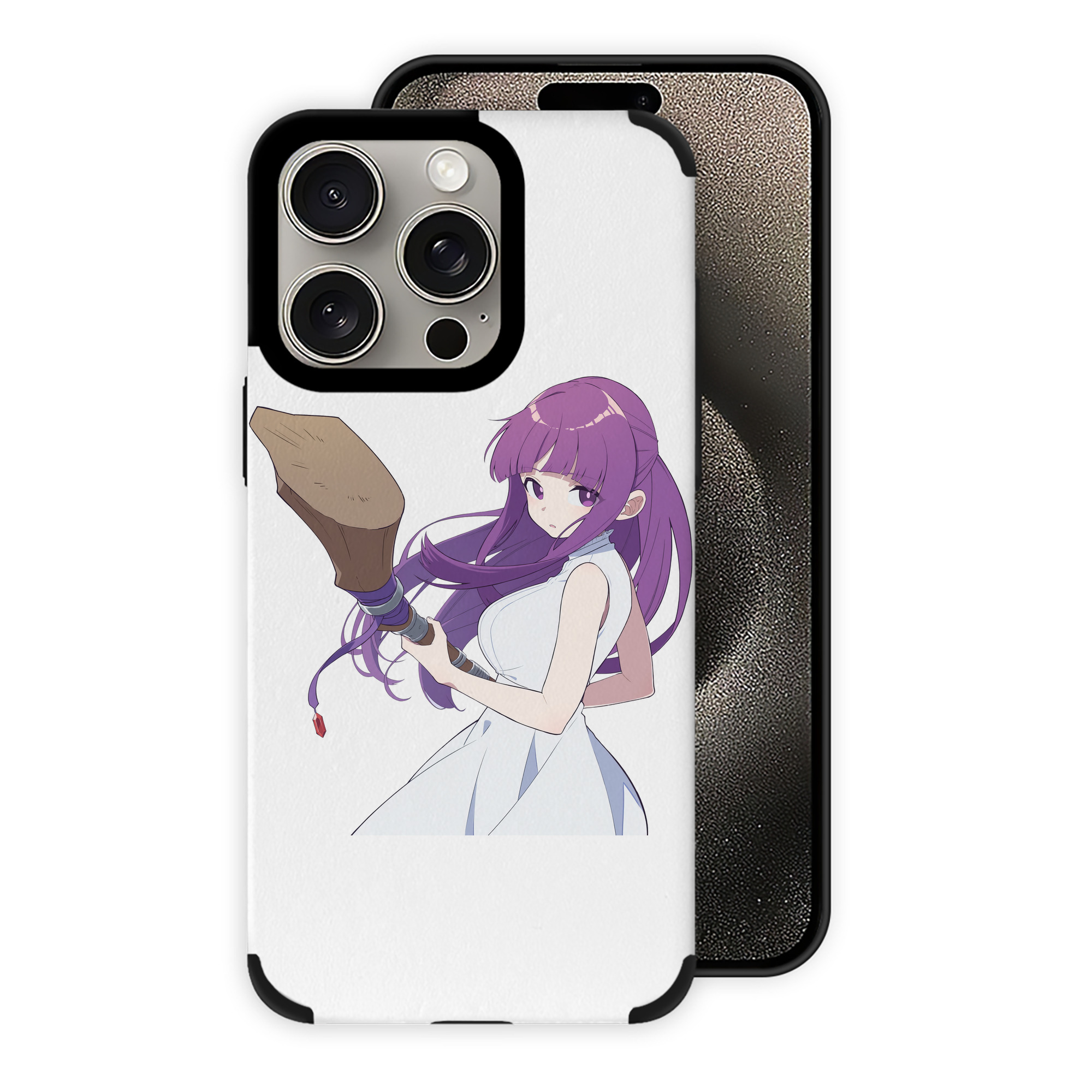 （画像用） 葬送のフリーレン Frieren 【iPhone15ProMax対応】 PUレザー スマホケース 耐衝撃＆黄変防止