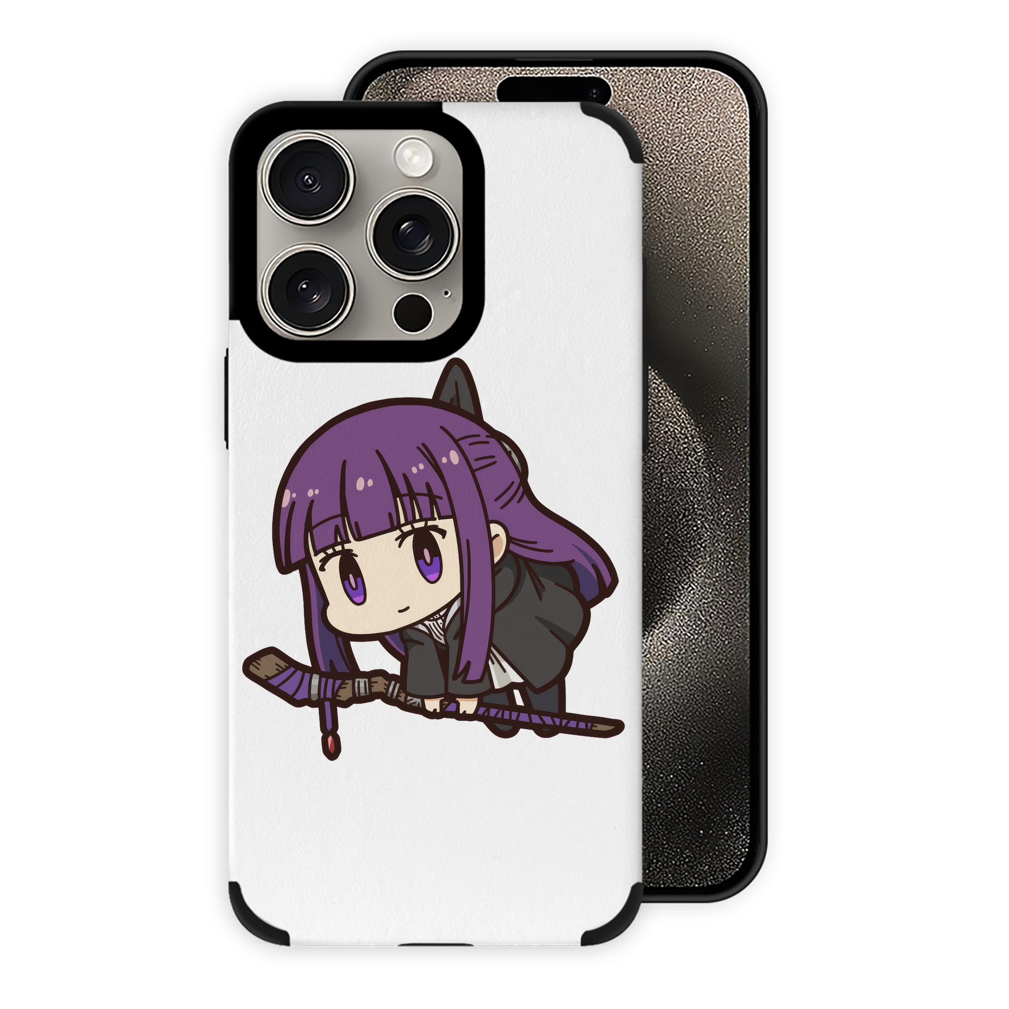 （画像用） 葬送のフリーレン Frieren 【iPhone15ProMax対応】 PUレザー スマホケース 耐衝撃＆黄変防止