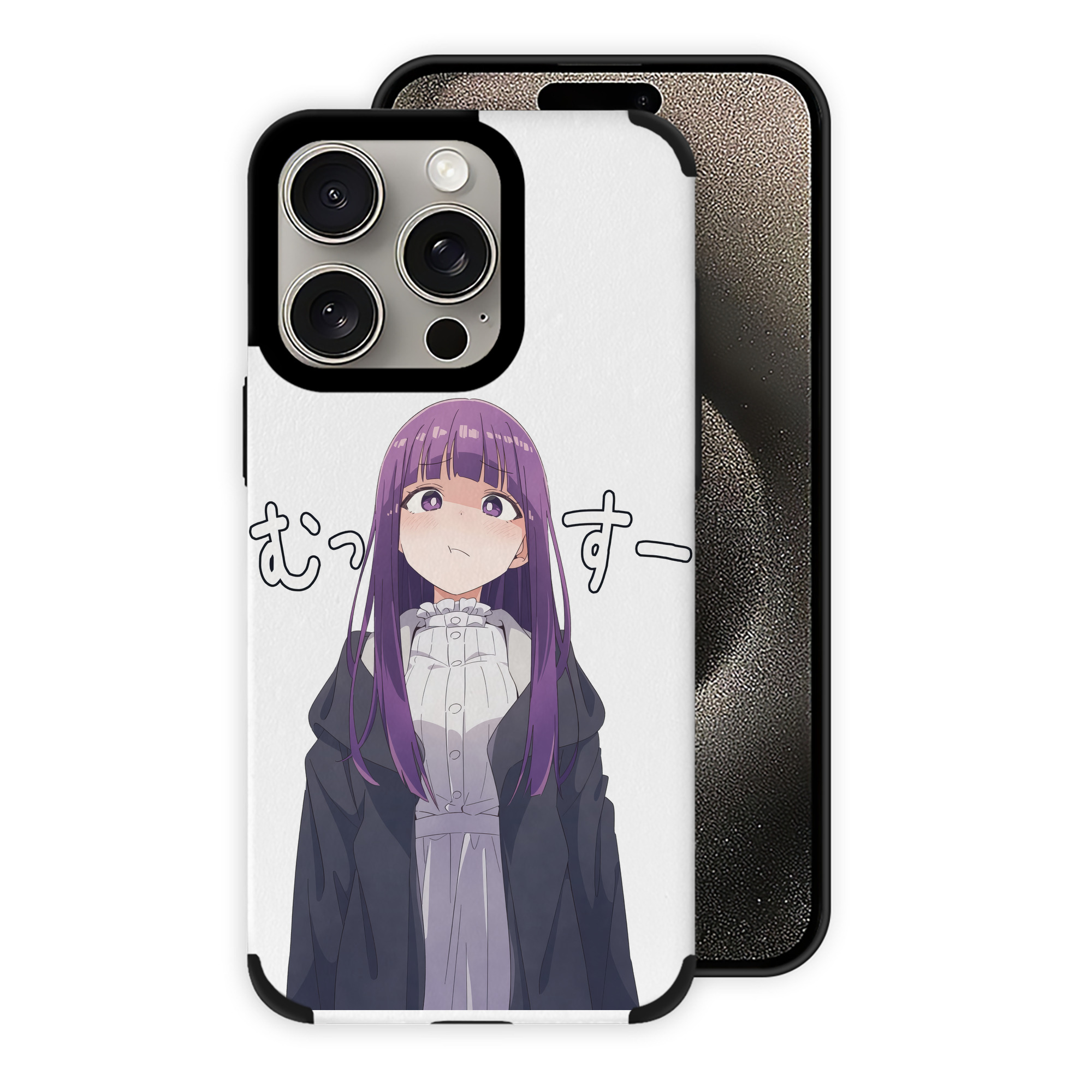 （画像用） 葬送のフリーレン Frieren 【iPhone15ProMax対応】 PUレザー スマホケース 耐衝撃＆黄変防止