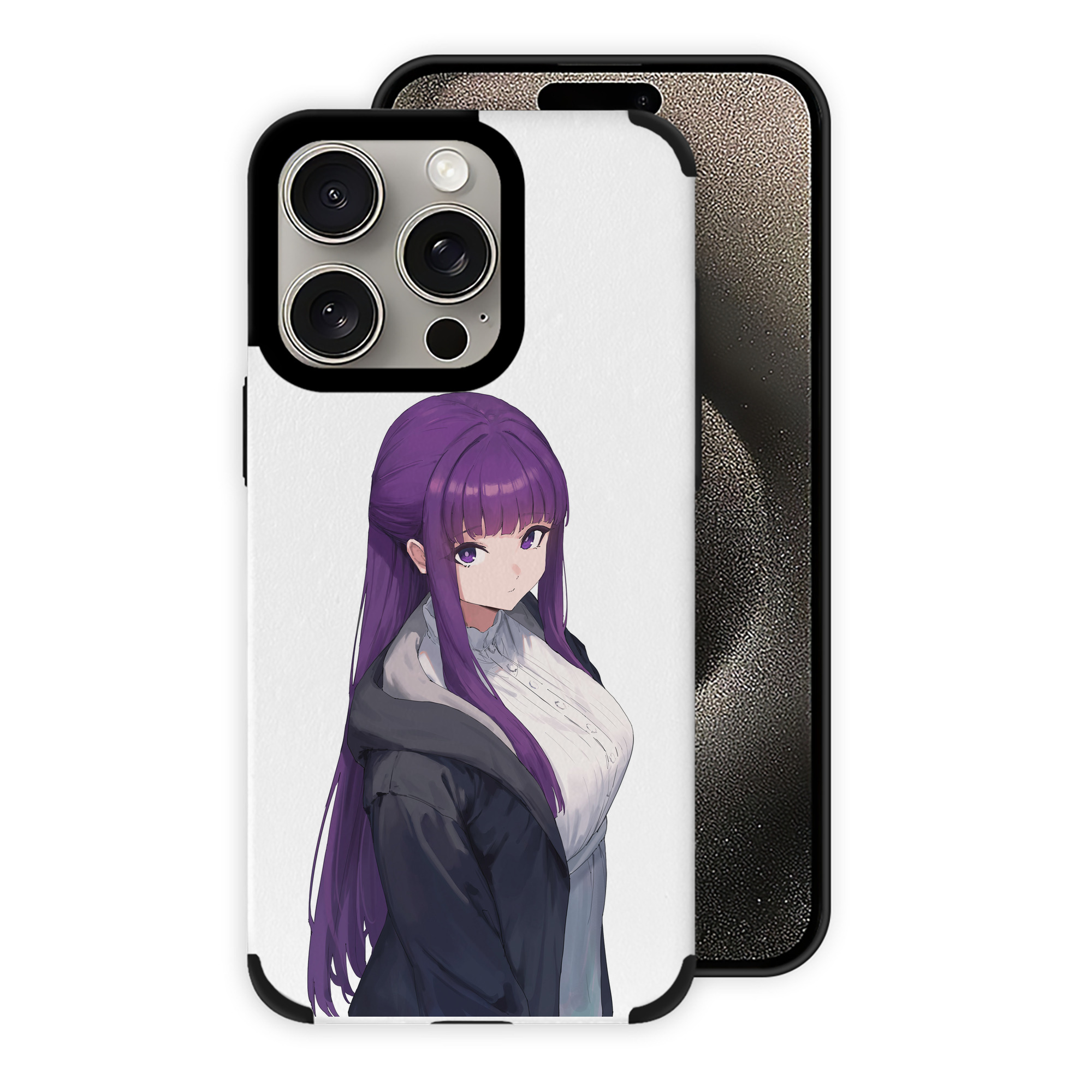 （画像用） 葬送のフリーレン Frieren 【iPhone15ProMax対応】 PUレザー スマホケース 耐衝撃＆黄変防止