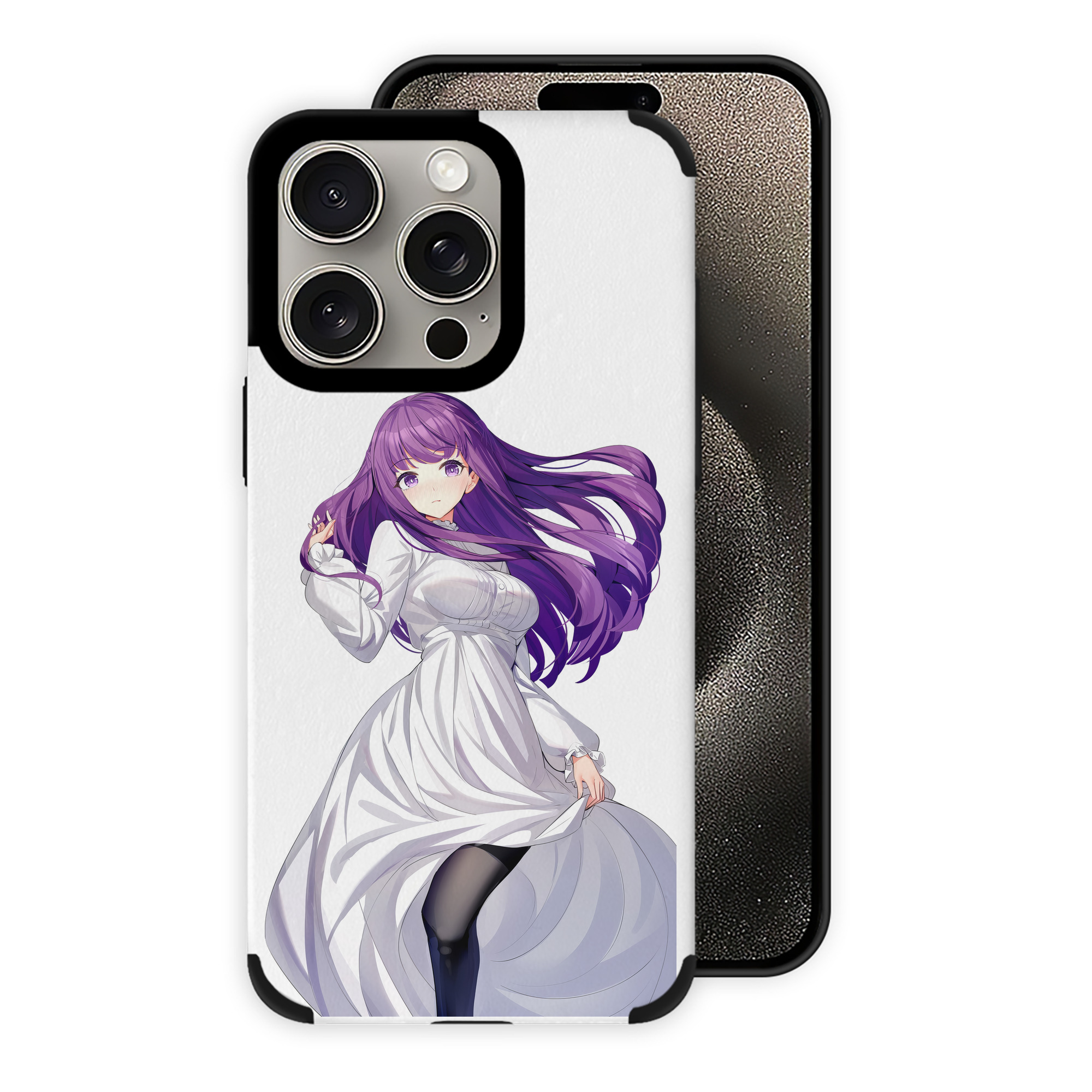（画像用） 葬送のフリーレン Frieren 【iPhone15ProMax対応】 PUレザー スマホケース 耐衝撃＆黄変防止