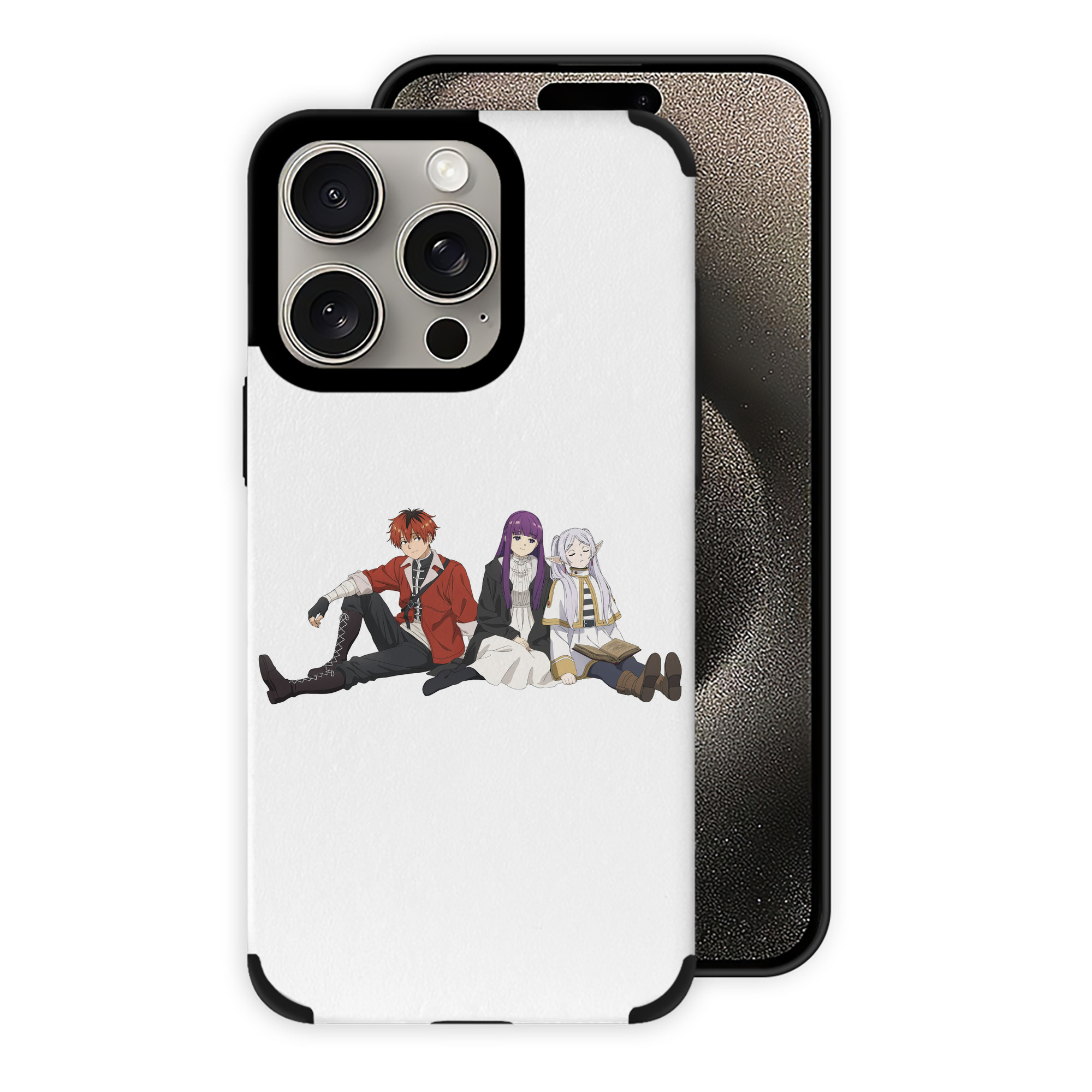 （画像用） 葬送のフリーレン Frieren 【iPhone15ProMax対応】 PUレザー スマホケース 耐衝撃＆黄変防止