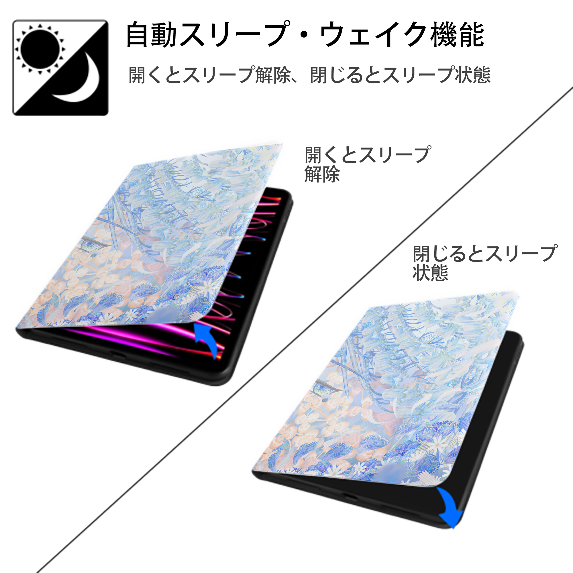葬送のフリーレン Frieren IPad ケース ペン収納付き 三つ折りスタンド PUレザー×シリコン 対応機種9.5/10.5/10.9インチ