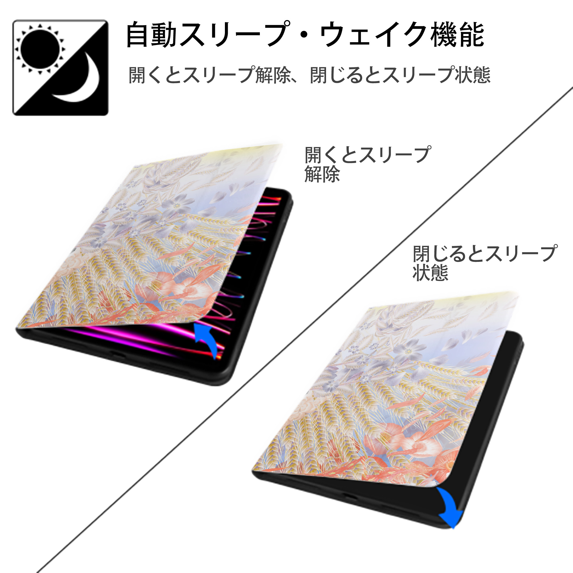 葬送のフリーレン Frieren IPad ケース ペン収納付き 三つ折りスタンド PUレザー×シリコン 対応機種9.5/10.5/10.9インチ