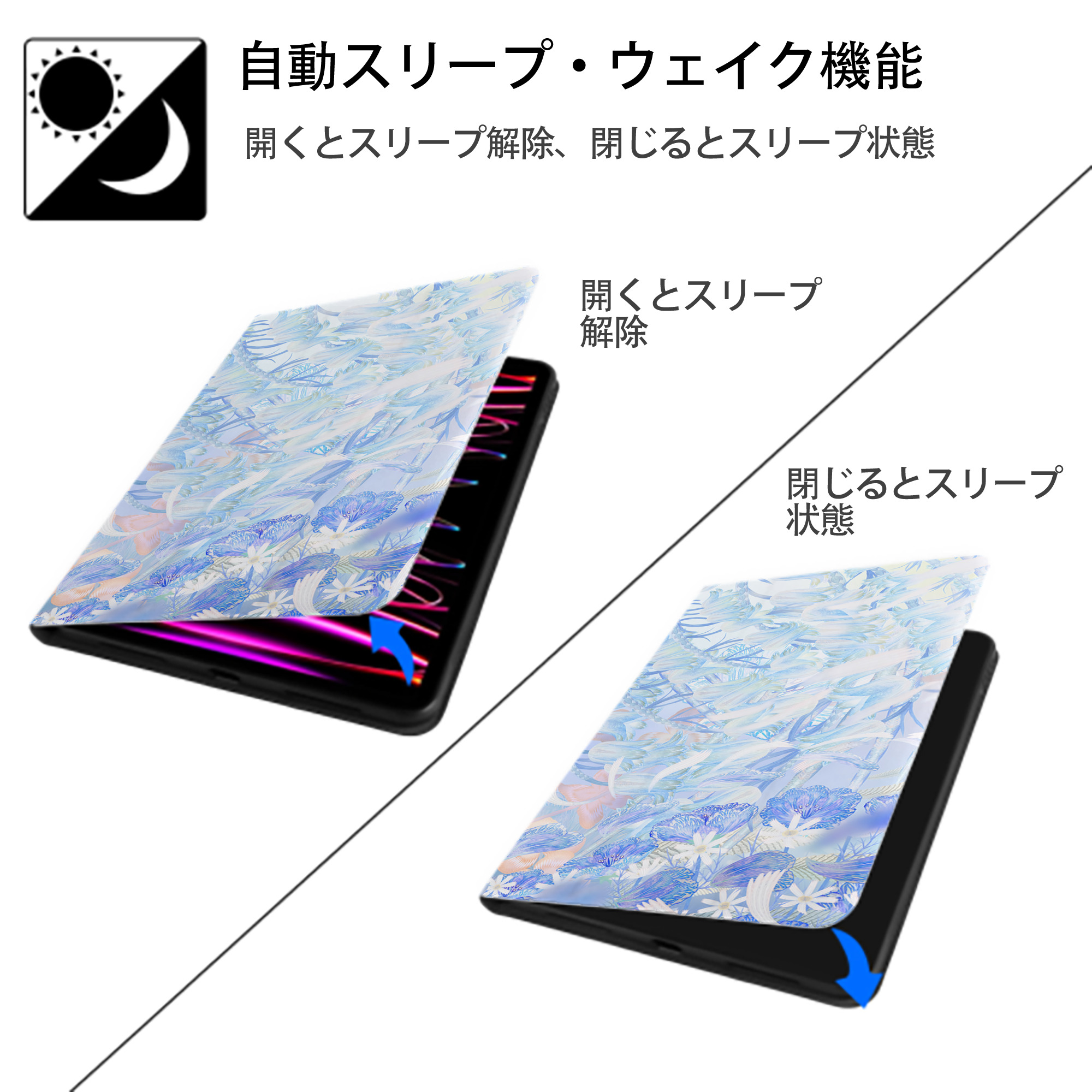 葬送のフリーレン Frieren IPad ケース ブック型 PUレザー TPU 耐衝撃 軽量 薄型 ペン収納なし 全面保護 IPad 各モデル対応