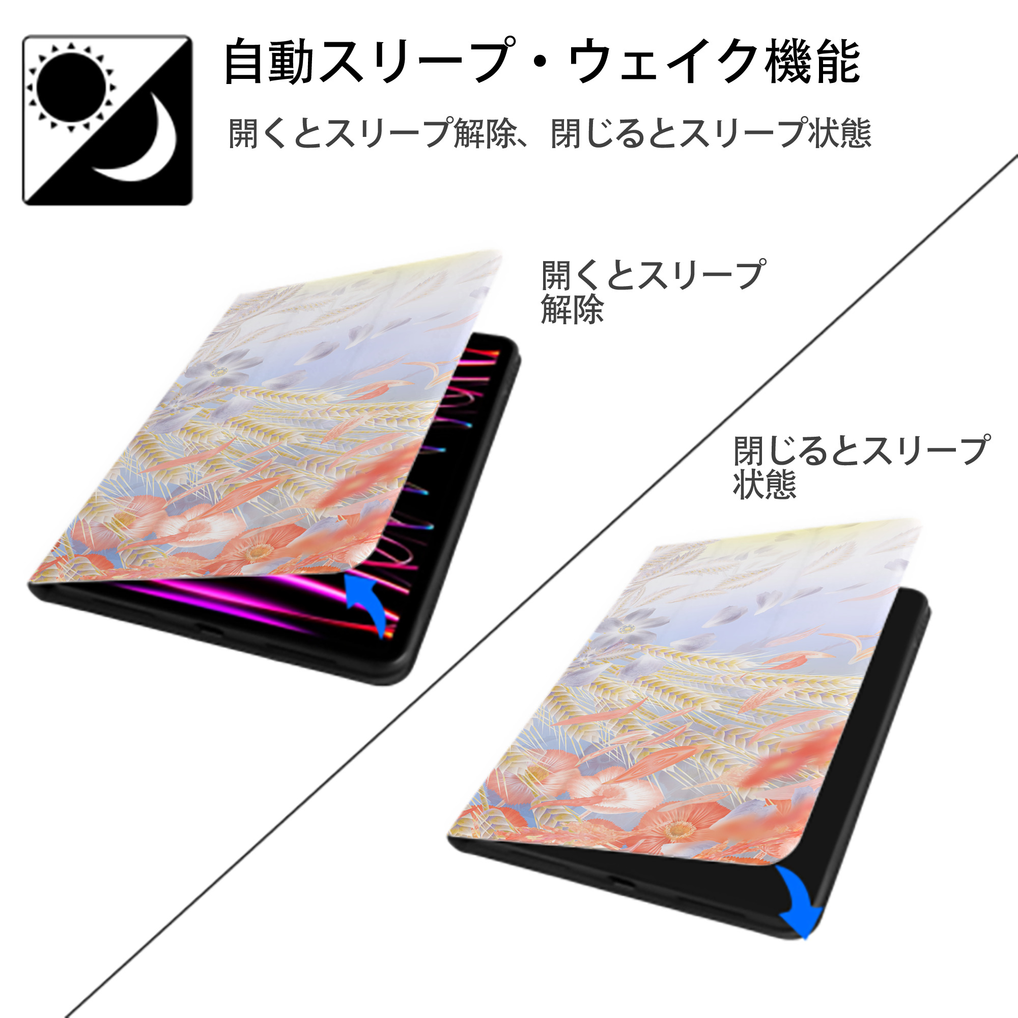 葬送のフリーレン Frieren IPad ケース ブック型 PUレザー TPU 耐衝撃 軽量 薄型 ペン収納なし 全面保護 IPad 各モデル対応