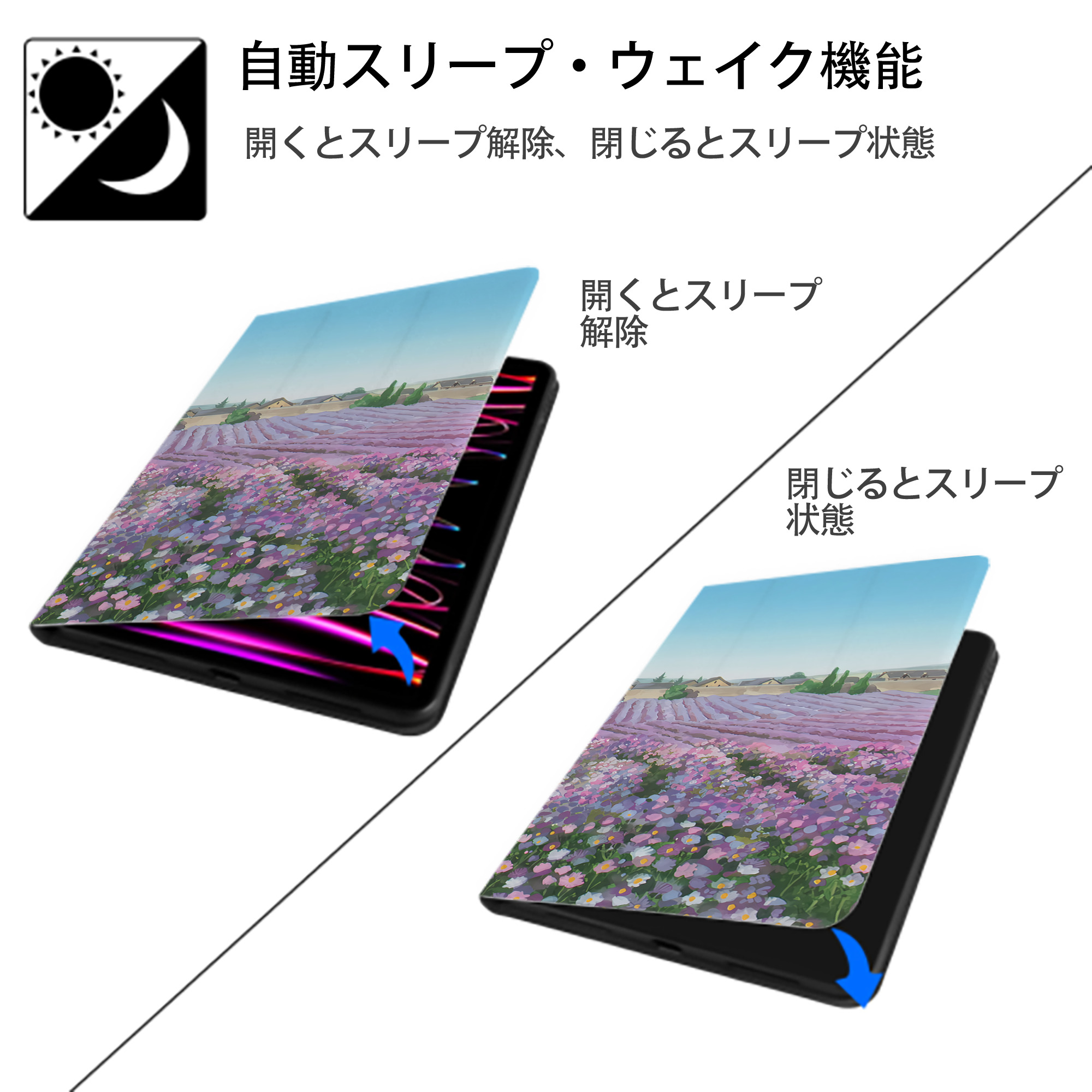 葬送のフリーレン Frieren IPad ケース ブック型 PUレザー TPU 耐衝撃 軽量 薄型 ペン収納なし 全面保護 IPad 各モデル対応