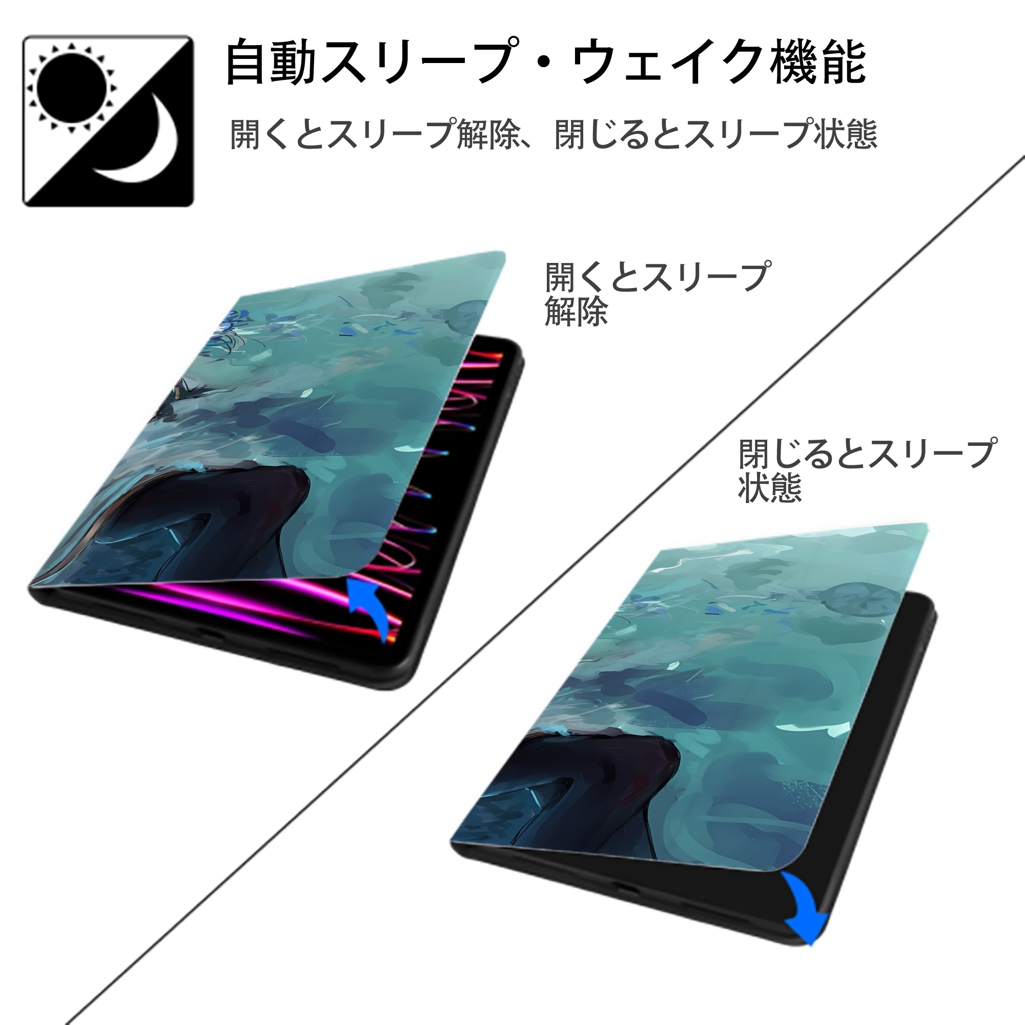 葬送のフリーレン Frieren IPadケース ペンホルダー付き ブックスタイルデザイン