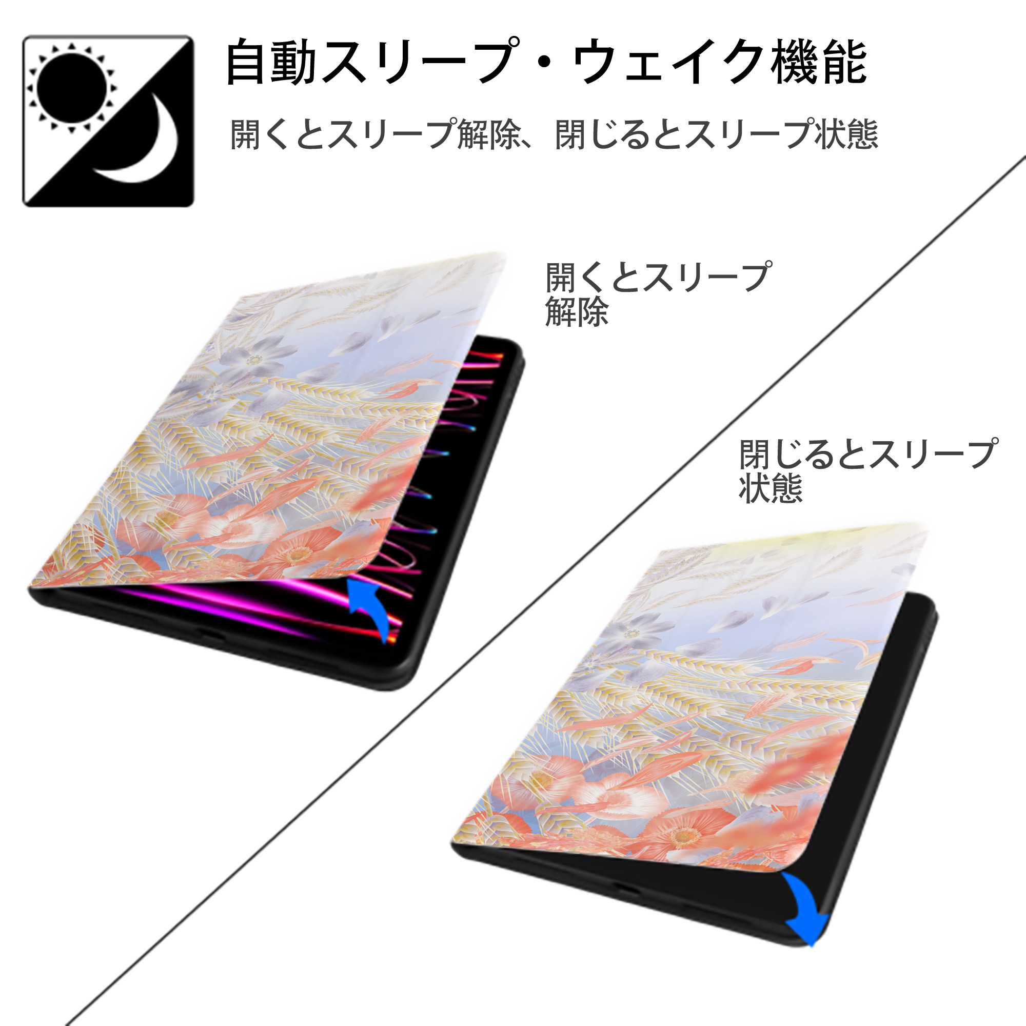 葬送のフリーレン Frieren IPadケース ペンホルダー付き ブックスタイルデザイン