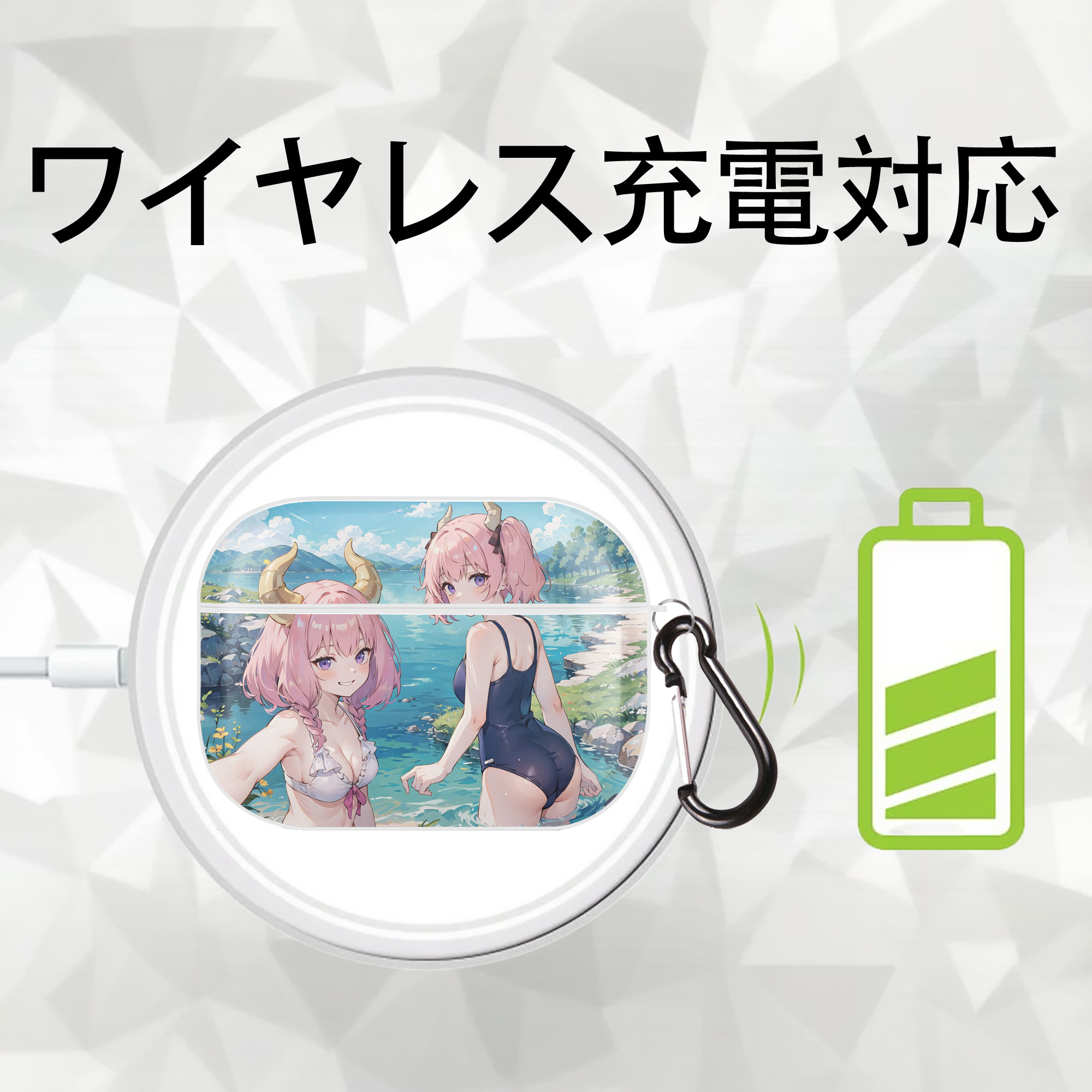 葬送のフリーレン Frieren 【AirPods Pro用】ハードシェル保護ケース 耐衝撃・防指紋・カラビナ付き商品仕様
