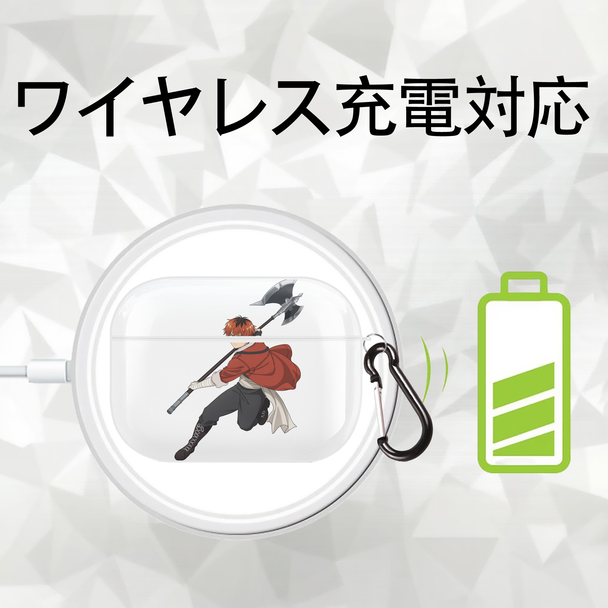 葬送のフリーレン Frieren 【AirPods Pro用】ハードシェル保護ケース 耐衝撃・防指紋・カラビナ付き商品仕様