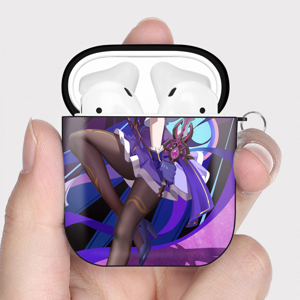 （画像用） 葬送のフリーレン Frieren AirPods 第2世代保護ケース ハードシェル ブラック 耐衝撃・防指紋・カラビナ付き