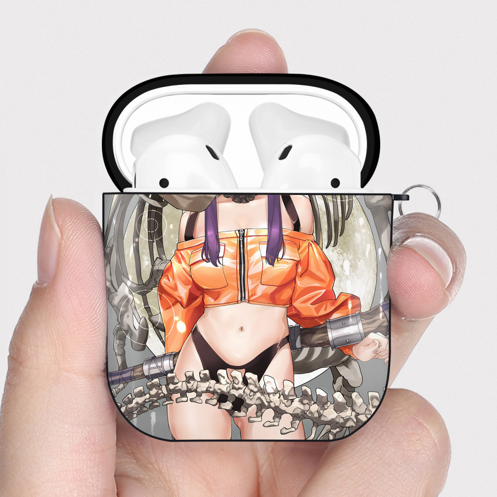（画像用） 葬送のフリーレン Frieren AirPods 第2世代保護ケース ハードシェル ブラック 耐衝撃・防指紋・カラビナ付き