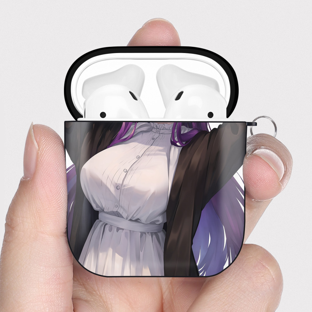 （画像用） 葬送のフリーレン Frieren AirPods 第2世代保護ケース ハードシェル ブラック 耐衝撃・防指紋・カラビナ付き