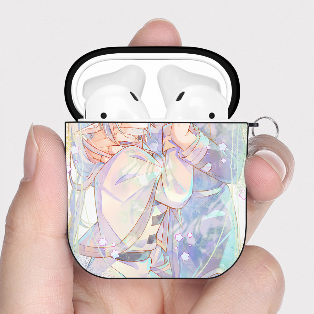 （画像用） 葬送のフリーレン Frieren AirPods 第2世代保護ケース ハードシェル ブラック 耐衝撃・防指紋・カラビナ付き