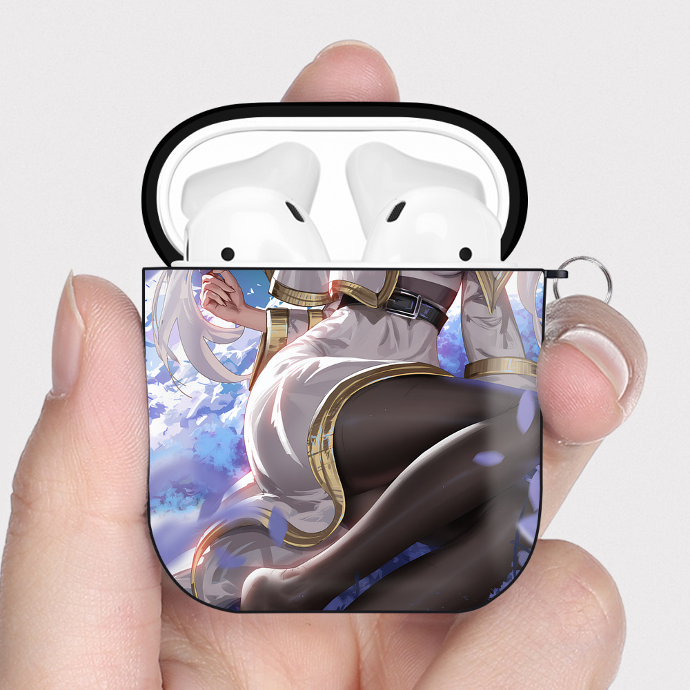 （画像用） 葬送のフリーレン Frieren AirPods 第2世代保護ケース ハードシェル ブラック 耐衝撃・防指紋・カラビナ付き