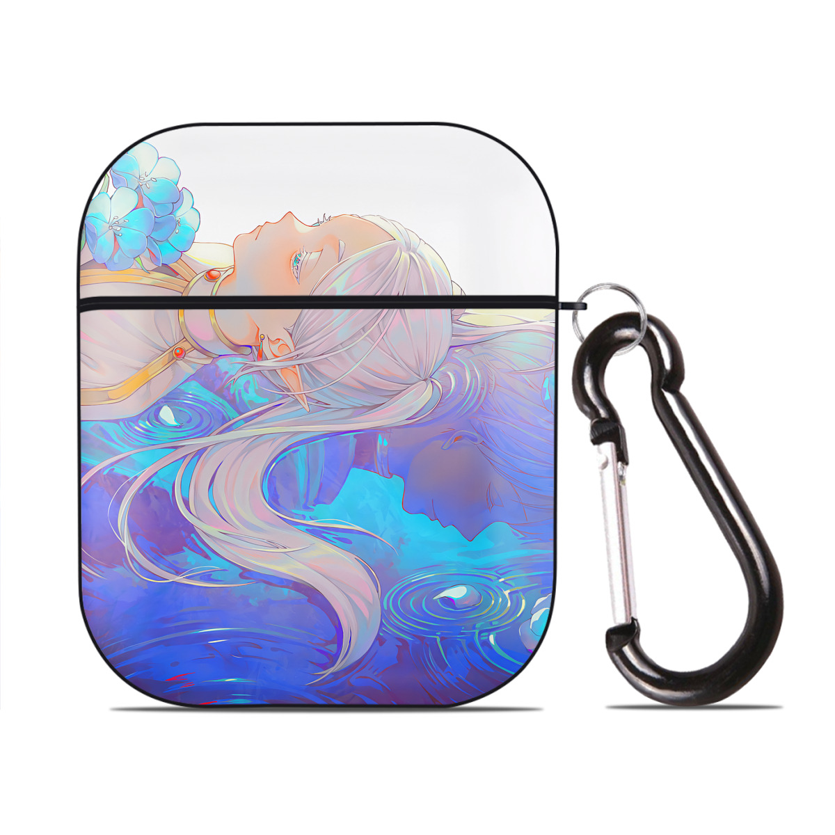 （画像用） 葬送のフリーレン Frieren AirPods 第2世代保護ケース ハードシェル ブラック 耐衝撃・防指紋・カラビナ付き