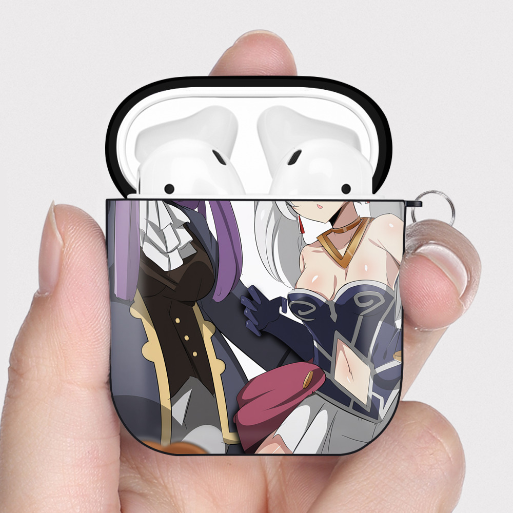 （画像用） 葬送のフリーレン Frieren AirPods 第2世代保護ケース ハードシェル ブラック 耐衝撃・防指紋・カラビナ付き