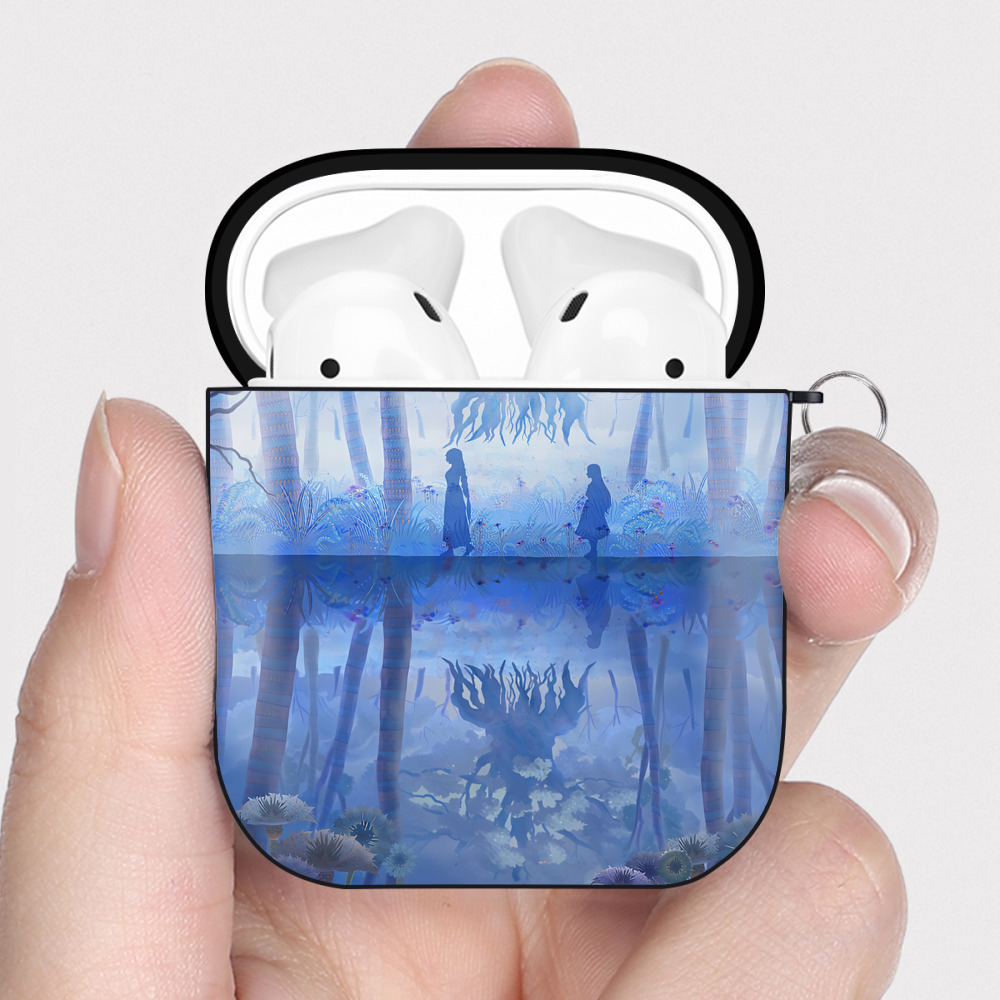 （画像用） 葬送のフリーレン Frieren AirPods 第2世代保護ケース ハードシェル ブラック 耐衝撃・防指紋・カラビナ付き