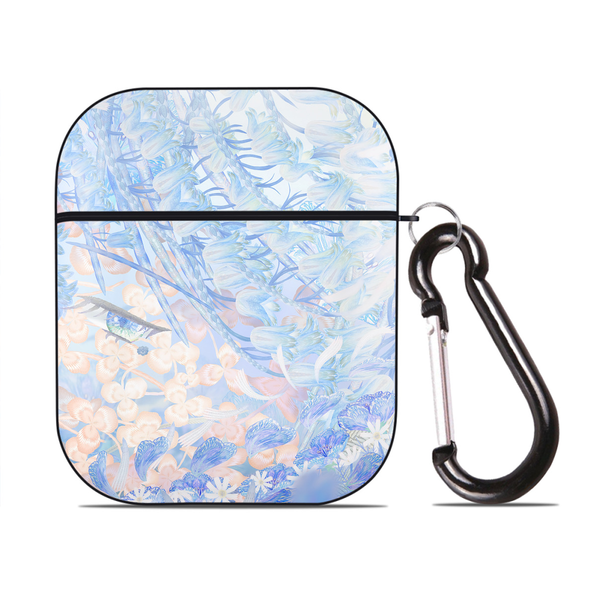 （画像用） 葬送のフリーレン Frieren AirPods 第2世代保護ケース ハードシェル ブラック 耐衝撃・防指紋・カラビナ付き