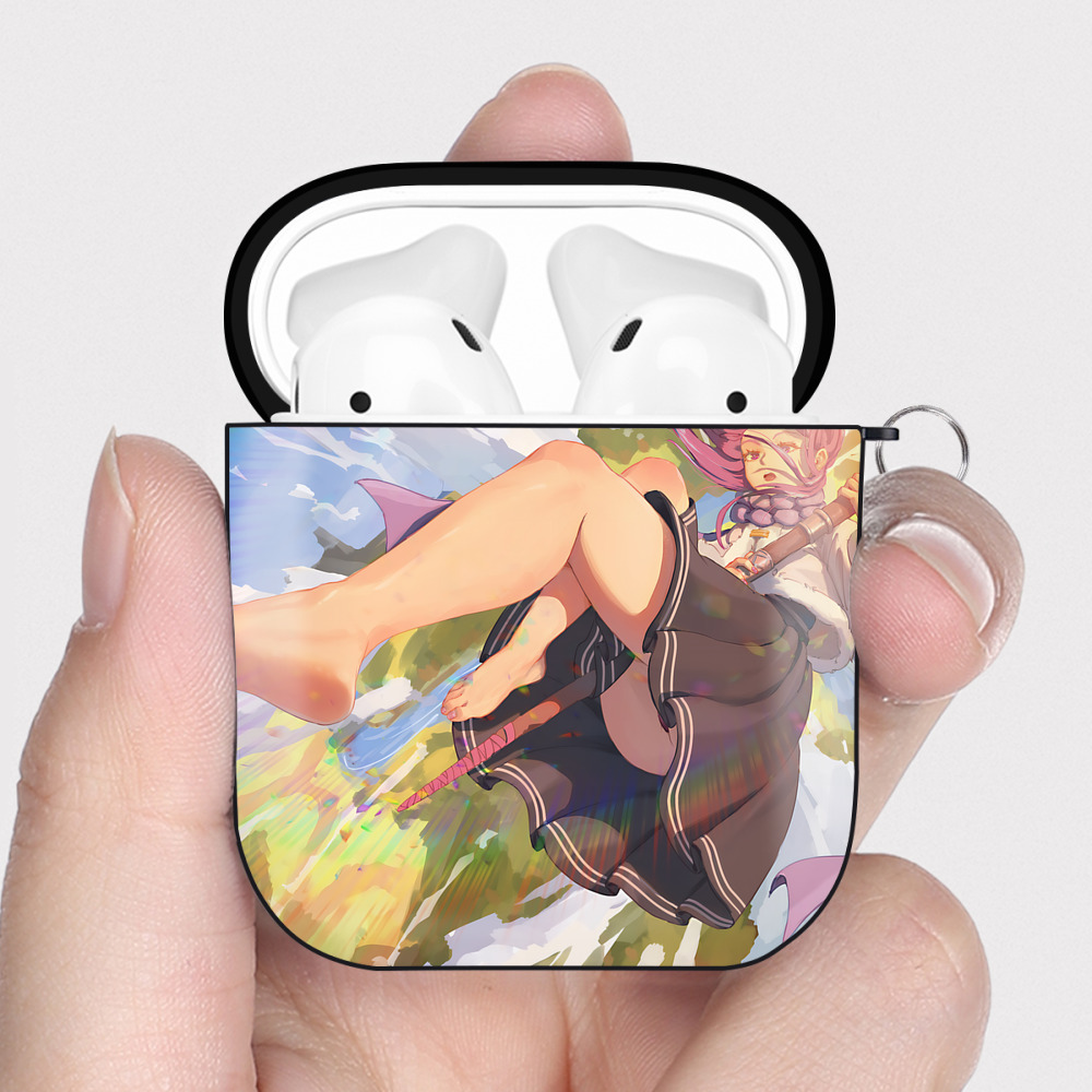 （画像用） 葬送のフリーレン Frieren AirPods 第2世代保護ケース ハードシェル ブラック 耐衝撃・防指紋・カラビナ付き