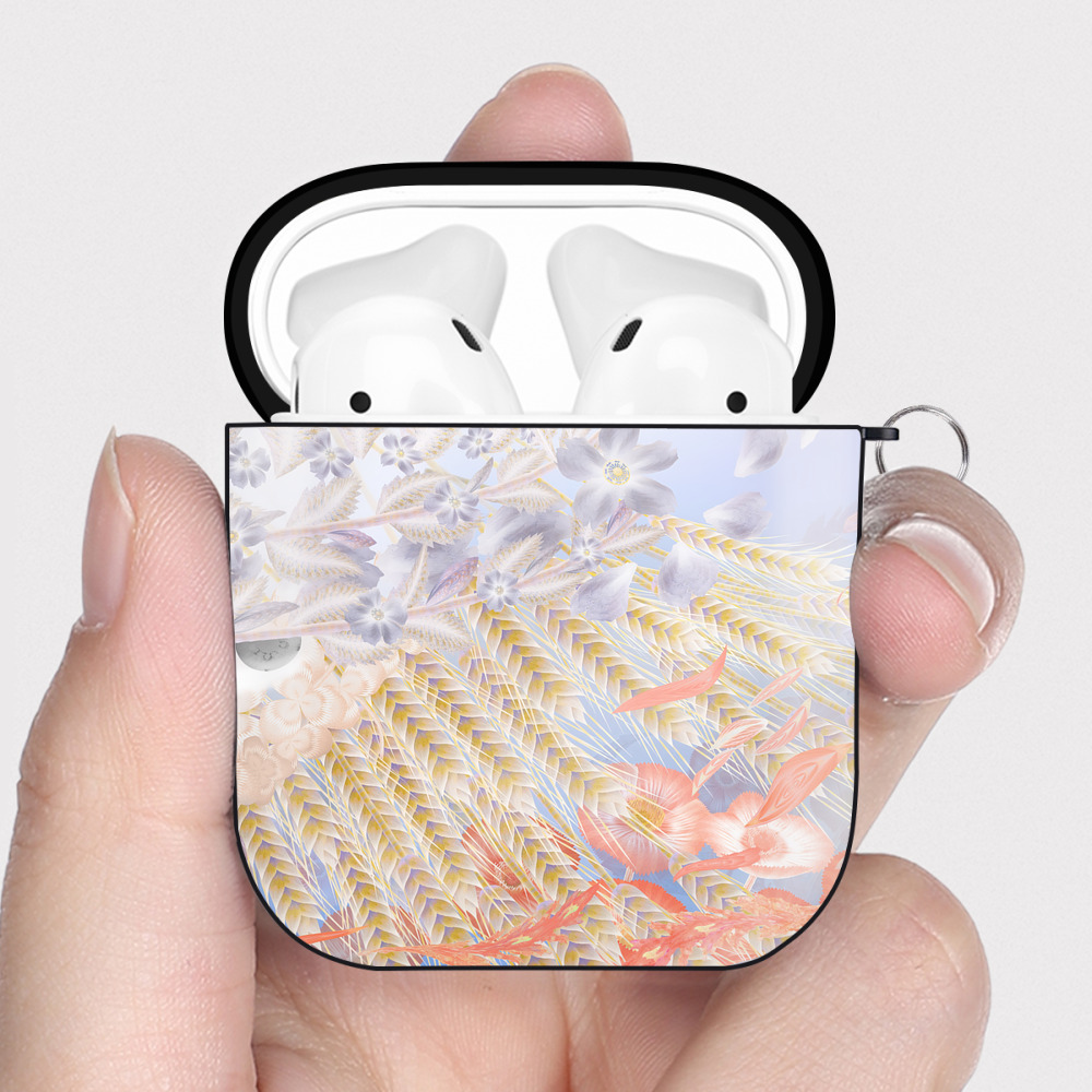 （画像用） 葬送のフリーレン Frieren AirPods 第2世代保護ケース ハードシェル ブラック 耐衝撃・防指紋・カラビナ付き