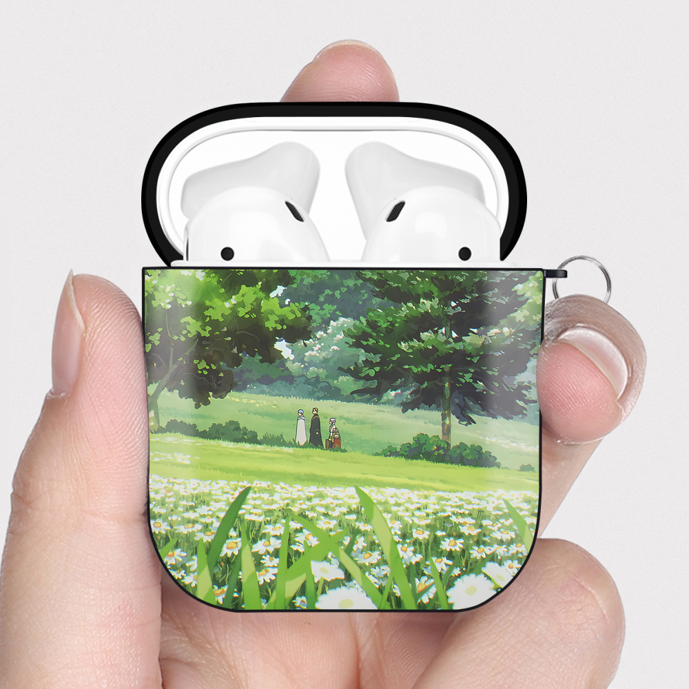 （画像用） 葬送のフリーレン Frieren AirPods 第2世代保護ケース ハードシェル ブラック 耐衝撃・防指紋・カラビナ付き